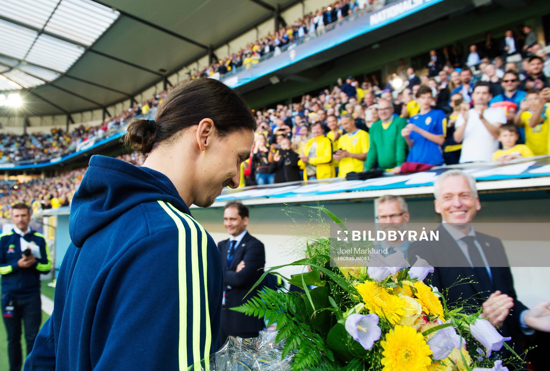 Sveriges Zlatan Ibrahimovic lämnar planen