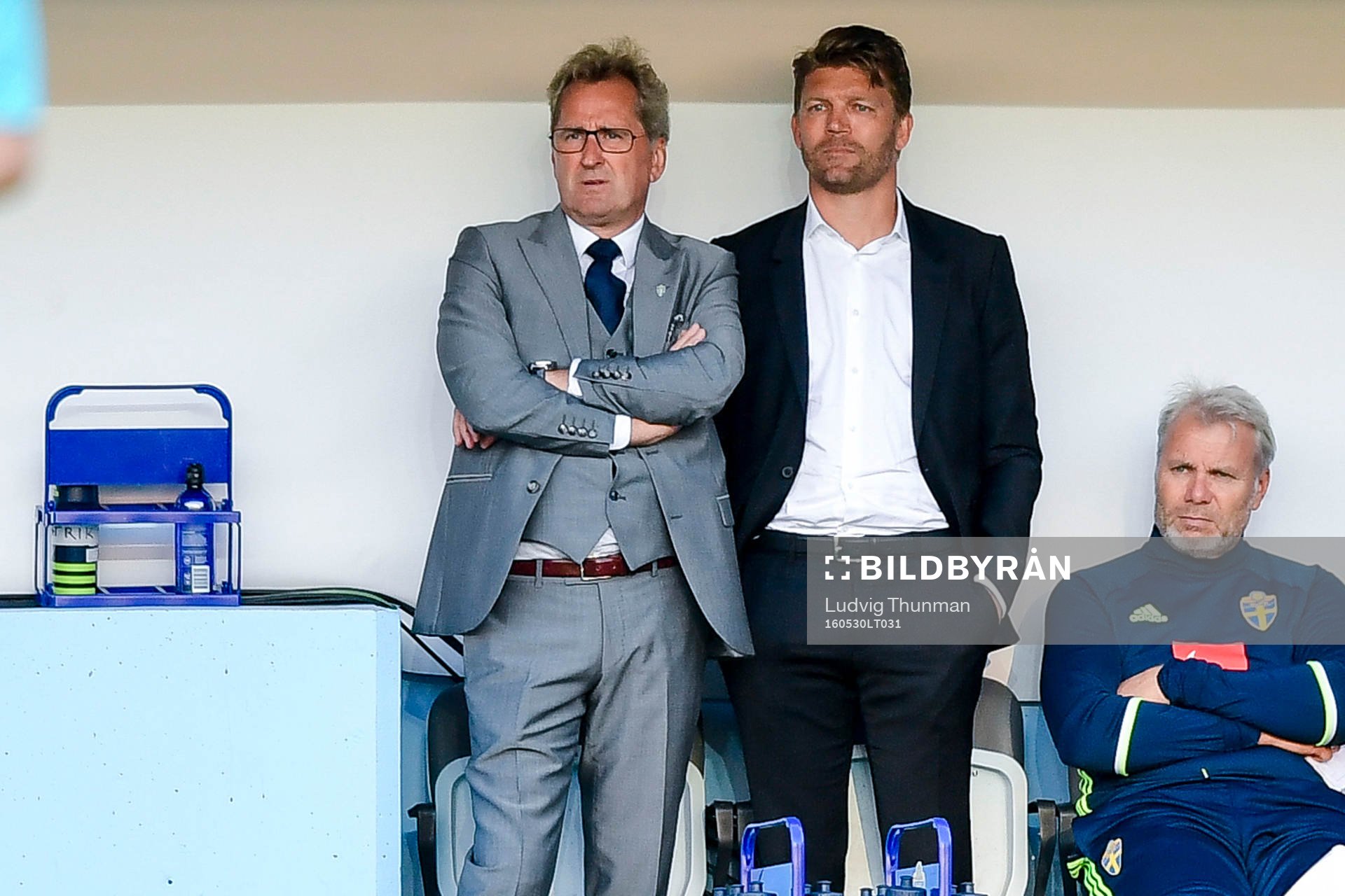 Sveriges förbundskapten Erik Hamrén och players manager