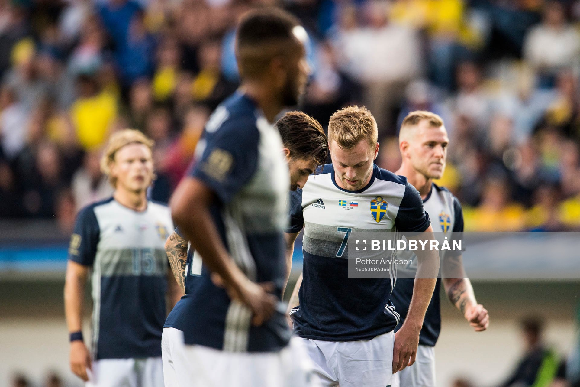Sveriges Jimmy Durmaz, Sebastian Larsson och John Guidetti
