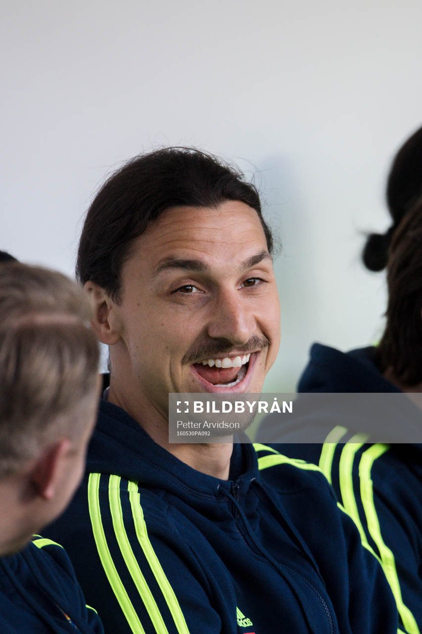 Sveriges Zlatan Ibrahimovic på bänken