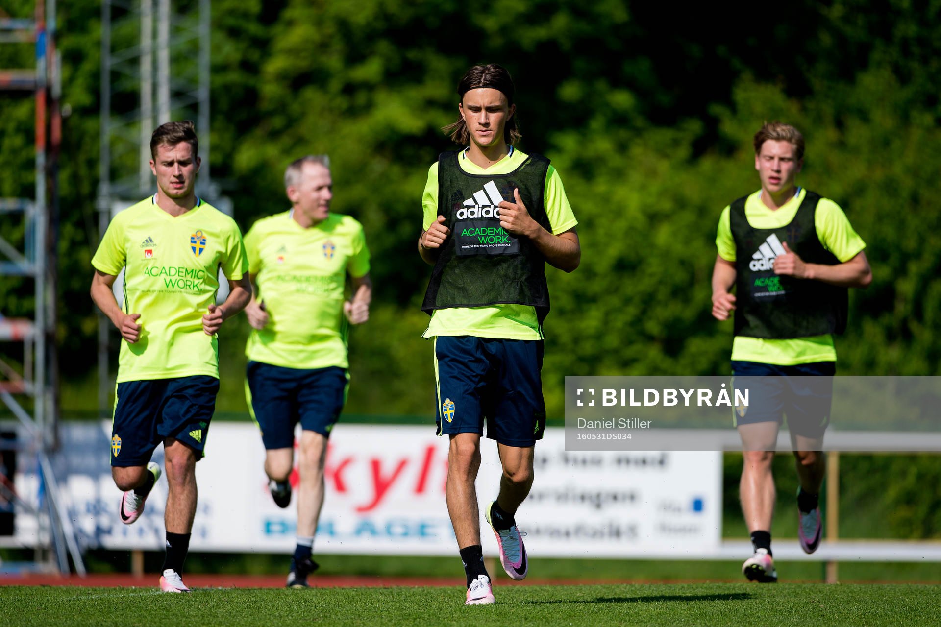 under en träning med det svenska U21-landslaget i fotboll