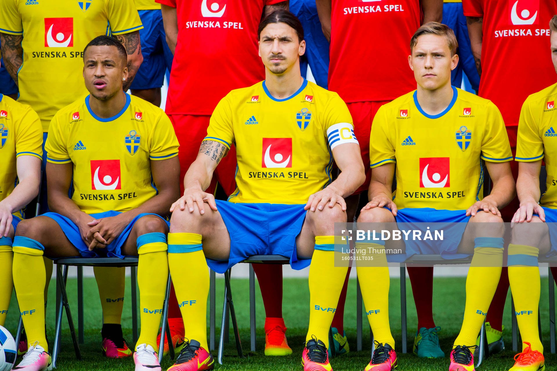 Sveriges Martin Olsson, Zlatan Ibrahimovic och Ludwig