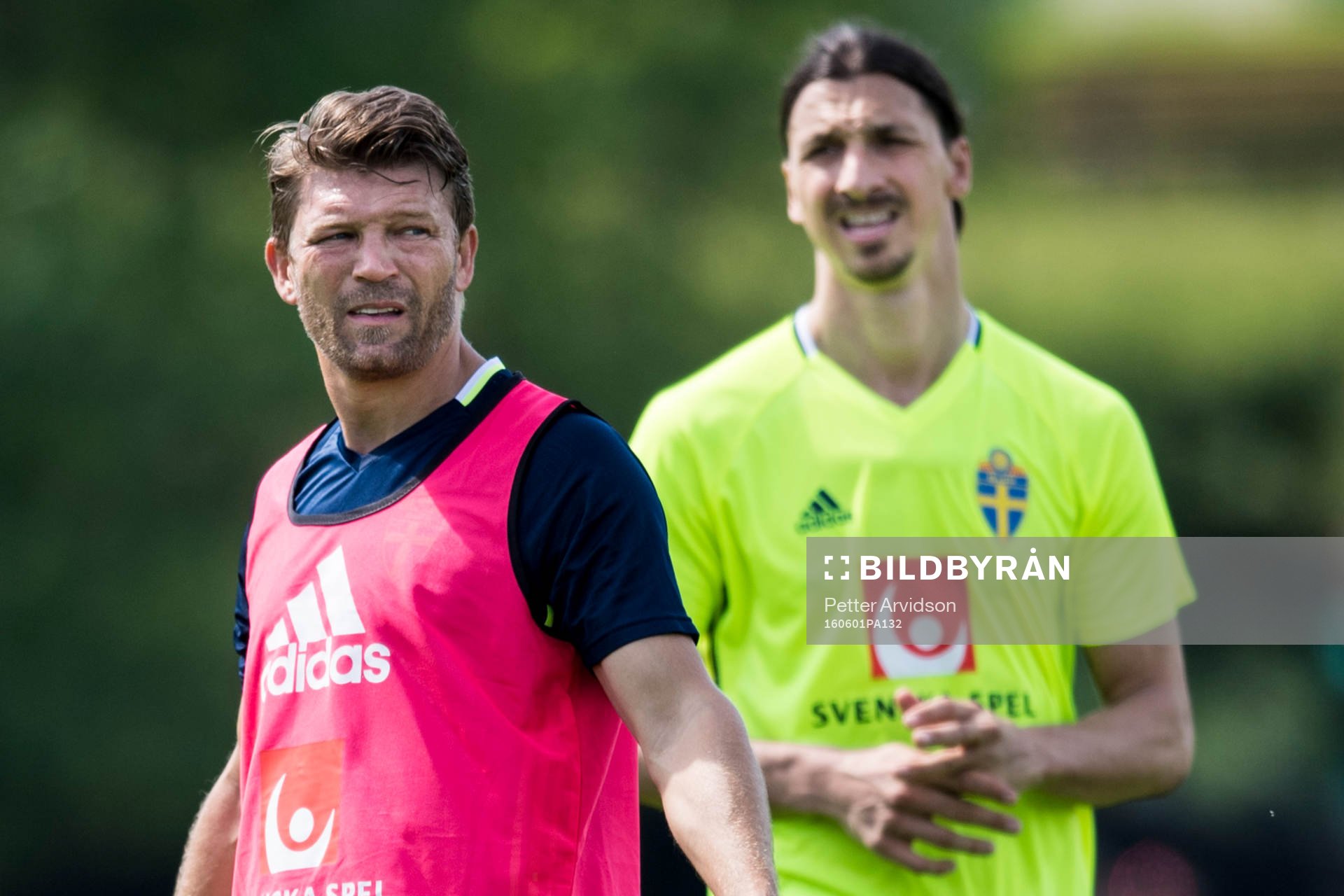Players manager Marcus Allbäck och Zlatan Ibrahimovic
