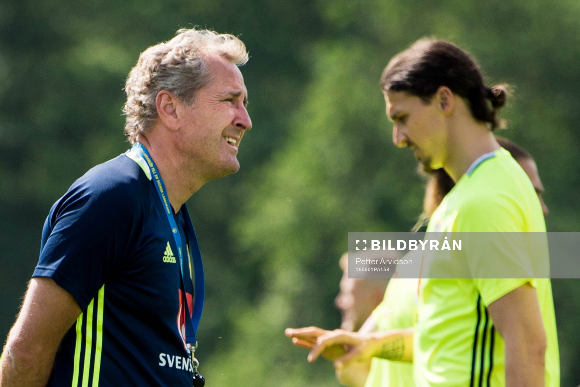 Förbundskapten Erik Hamrén och Zlatan Ibrahimovic