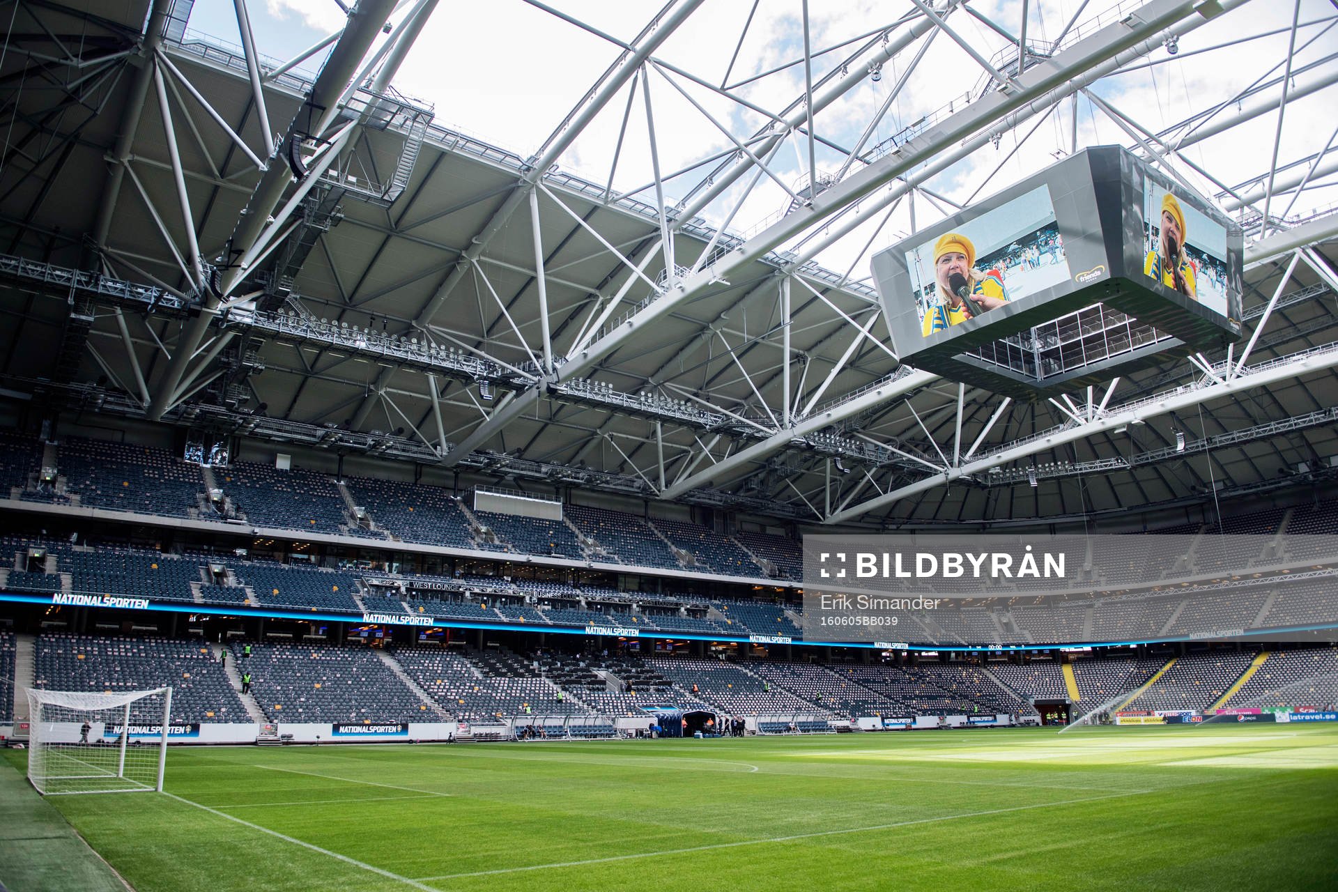 Generell vy över Friends Arena inför fotbollslandskampen mellan Sverige och Wales den 5 juni 2016 i Stockholm.