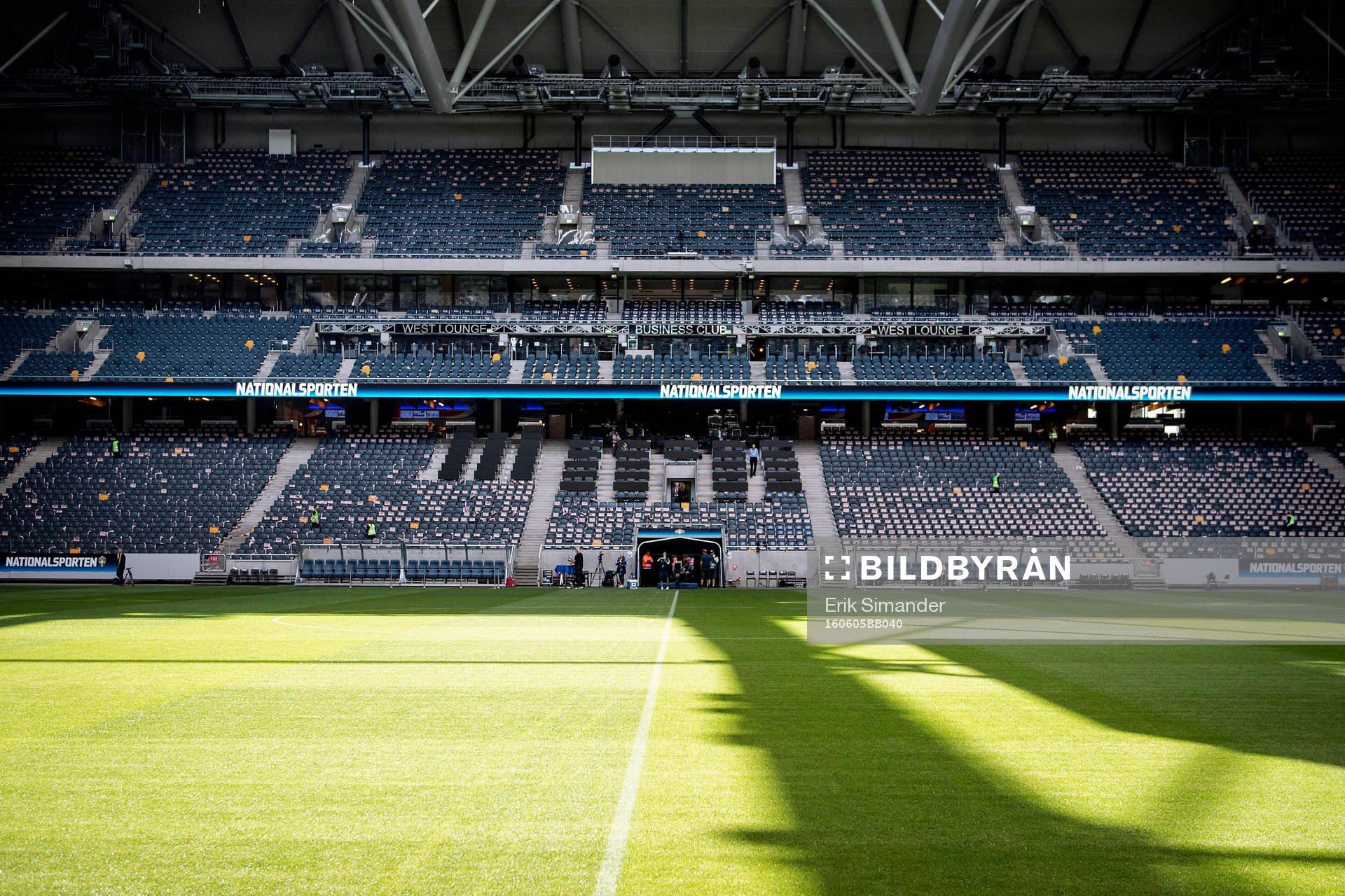 Generell vy över Friends Arena inför fotbollslandskampen mellan Sverige och Wales den 5 juni 2016 i Stockholm.