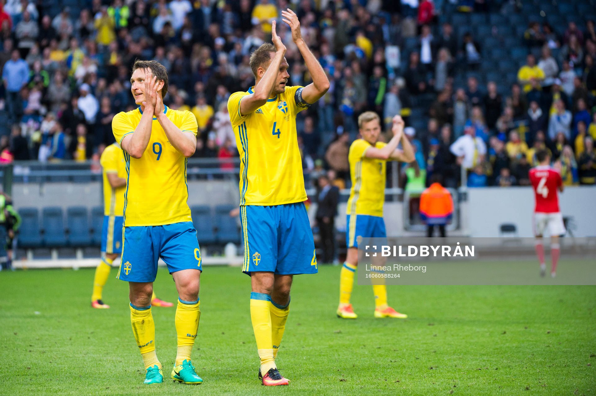 Sveriges Kim Källström, Andreas Granqvist och Sebastian