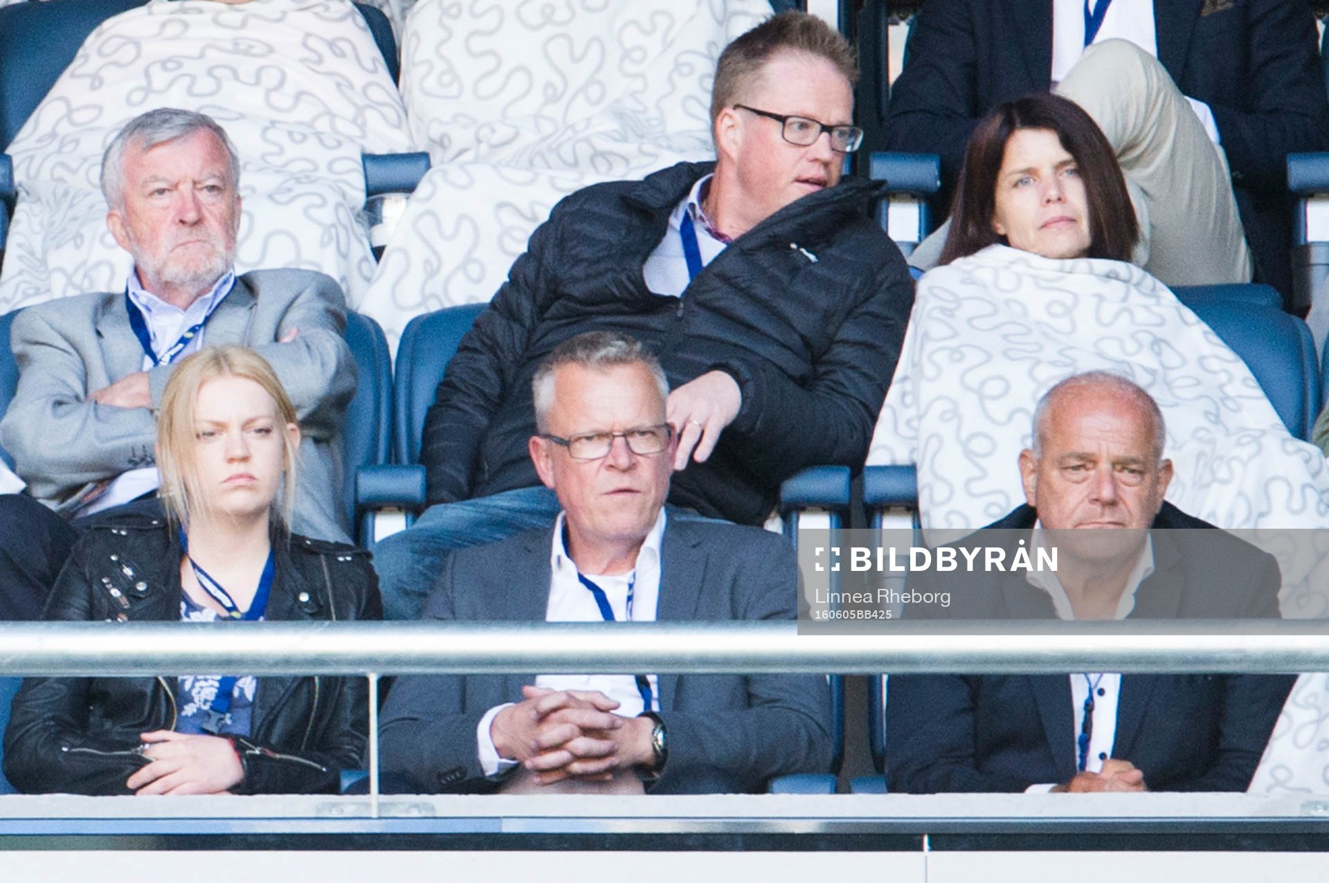 Janne Andersson sitter på VIP-läktaren