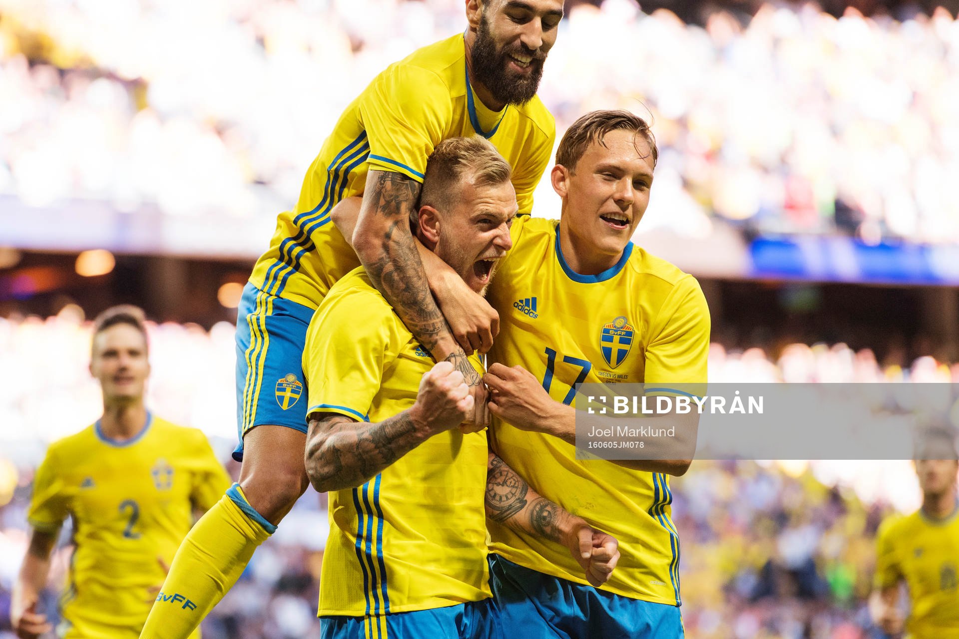 Sveriges John Guidetti, Jimmy Durmaz och Ludwig