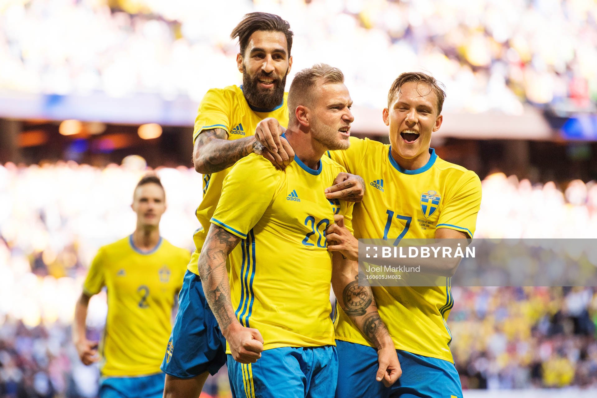Sveriges Jimmy Durmaz, John Guidetti och Ludwig