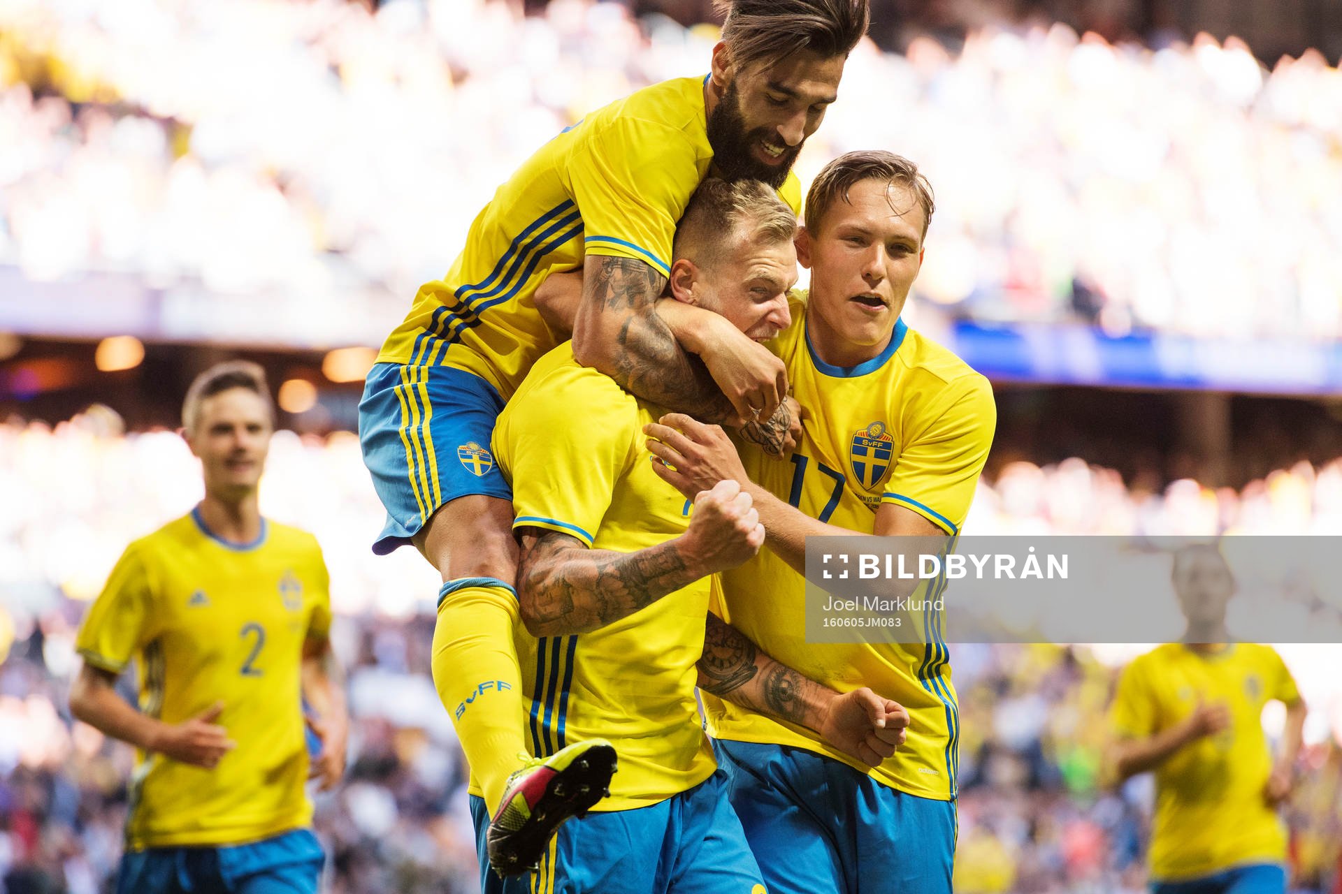 Sveriges Jimmy Durmaz, John Guidetti och Ludwig