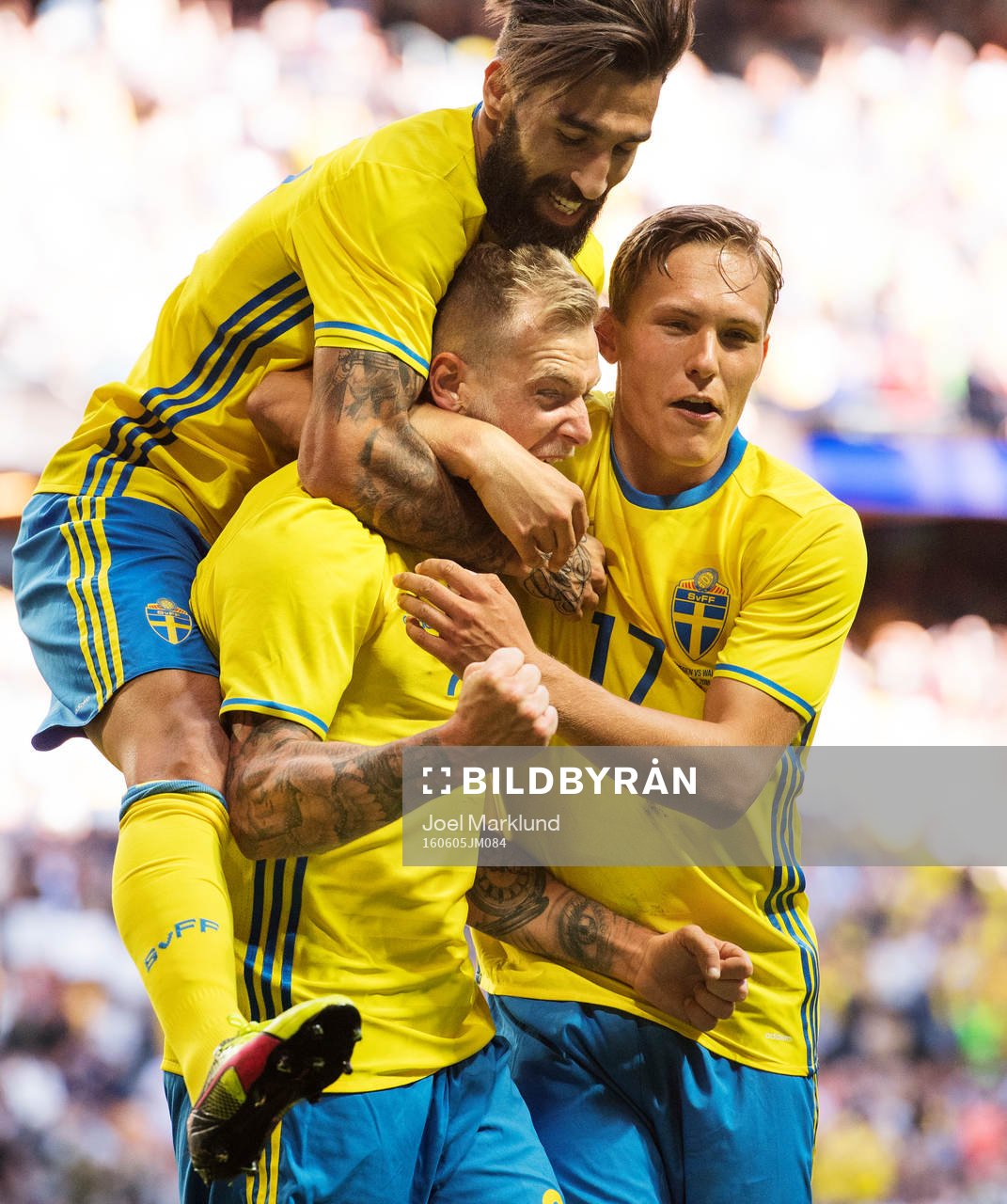 Sveriges Jimmy Durmaz, John Guidetti och Ludwig