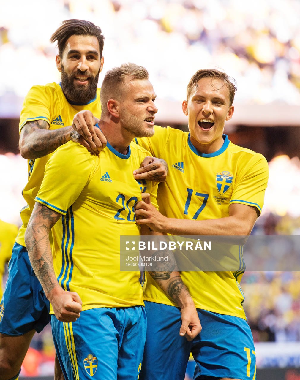 Sveriges Jimmy Durmaz, John Guidetti och Ludwig