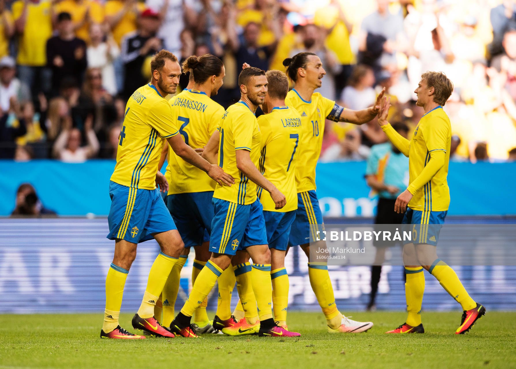 Sveriges Andreas Granqvist, Erik Johansson, Marcus Berg,