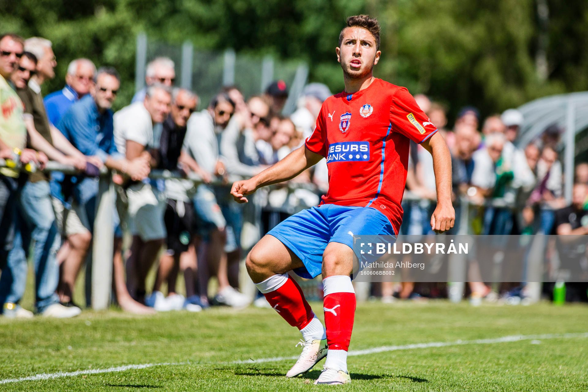 Helsingborgs Moustafa Zeidanunder fotbollsmatchen i