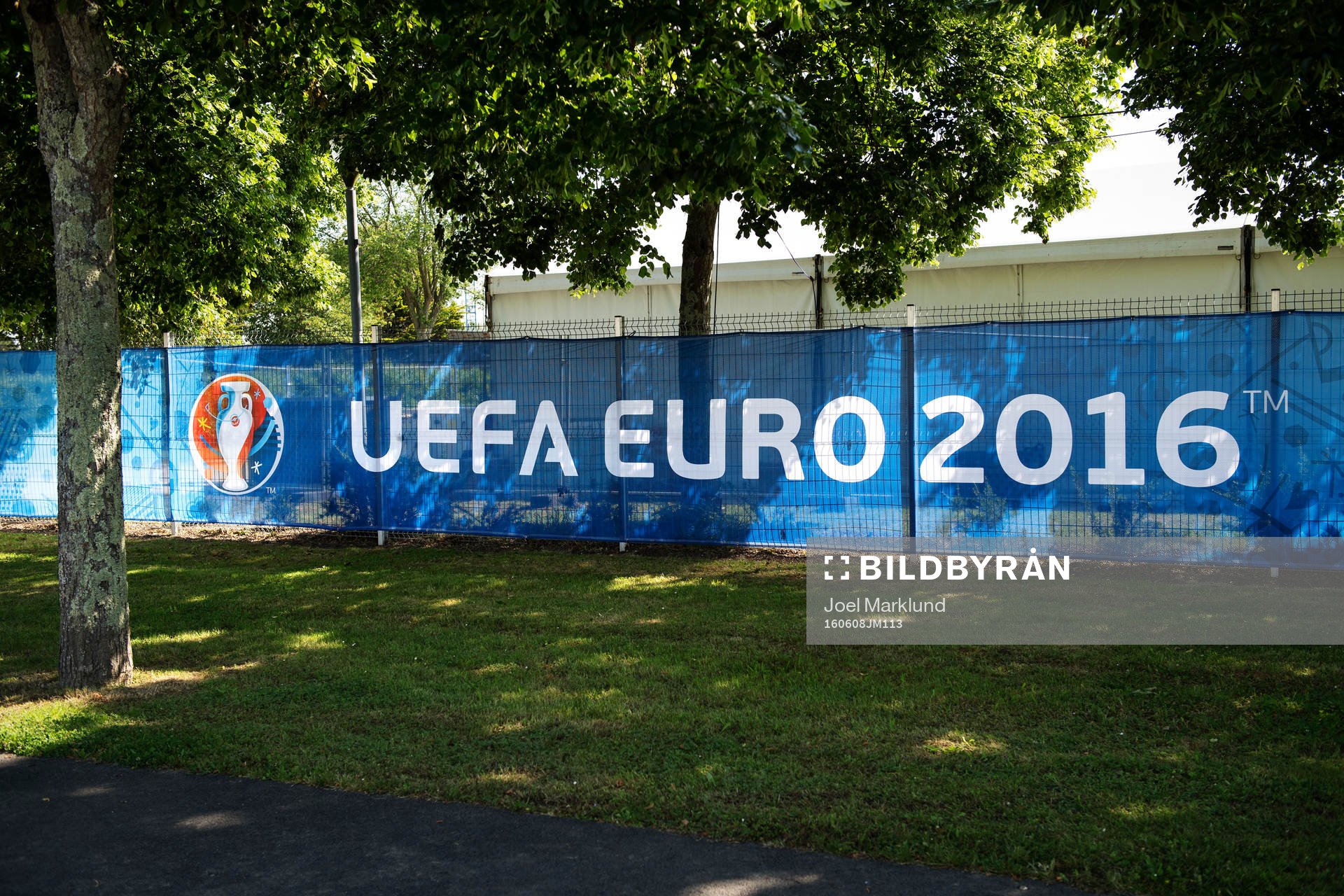 Banner för UEFA Euro 2016 utanför Sveriges