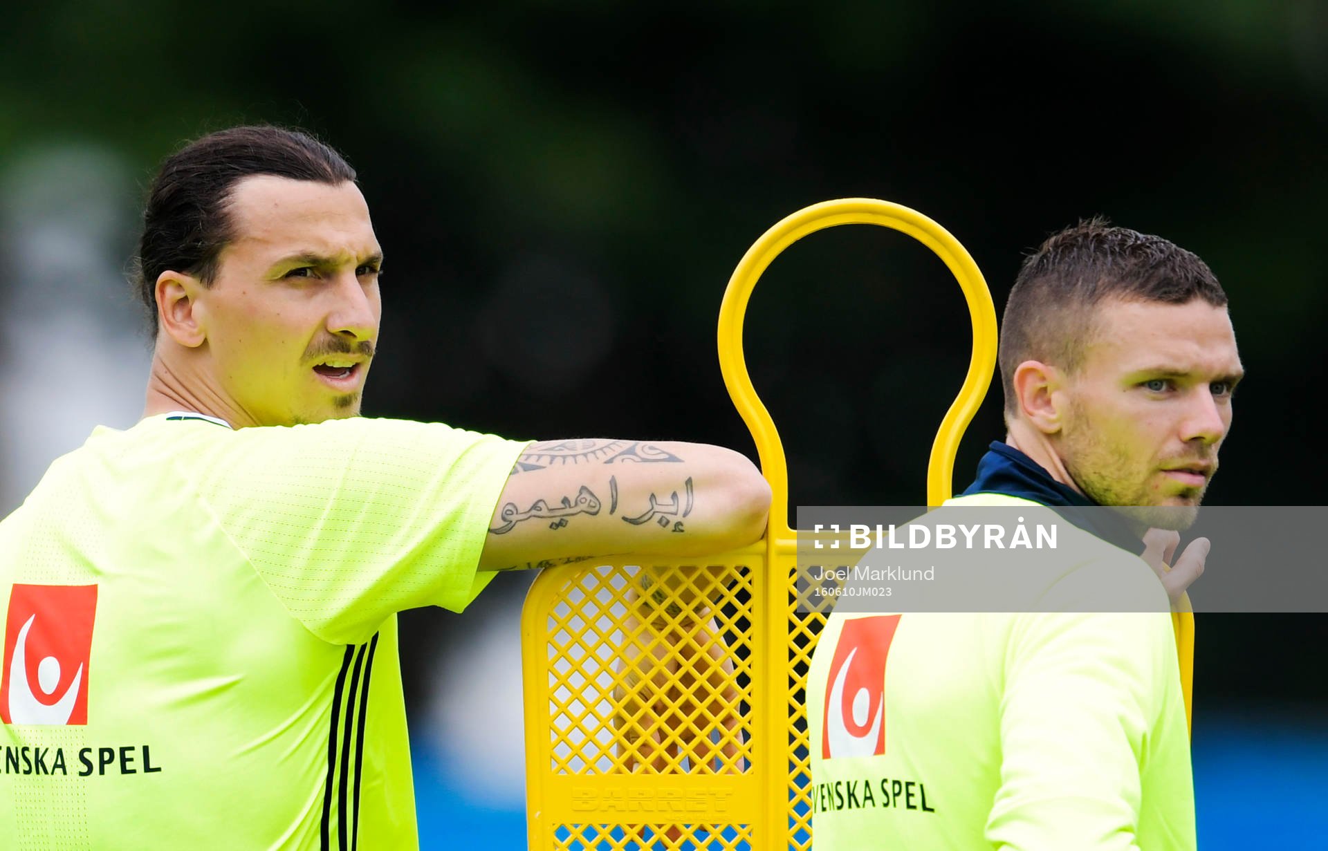 Sveriges Zlatan Ibrahimovic och Marcus Berg