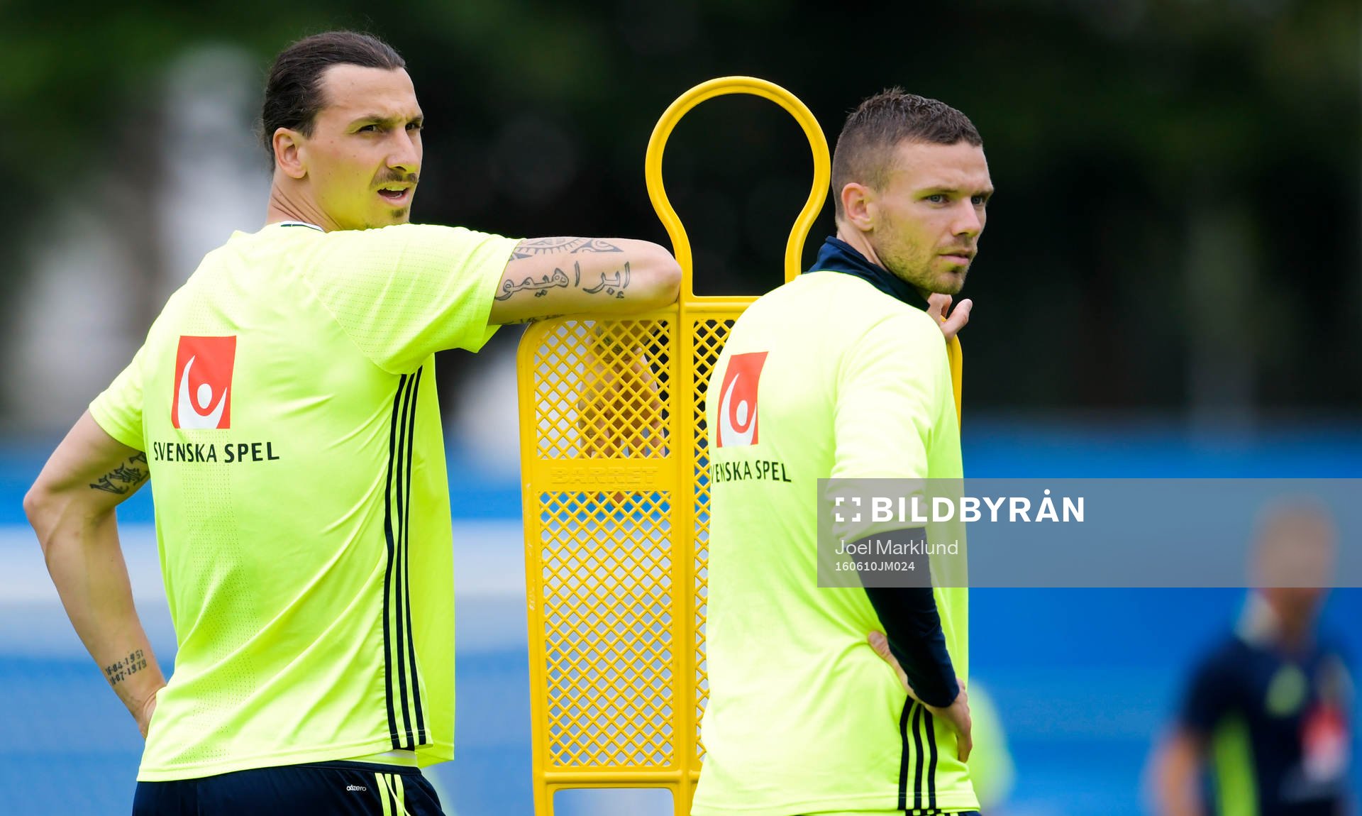 Sveriges Zlatan Ibrahimovic och Marcus Berg