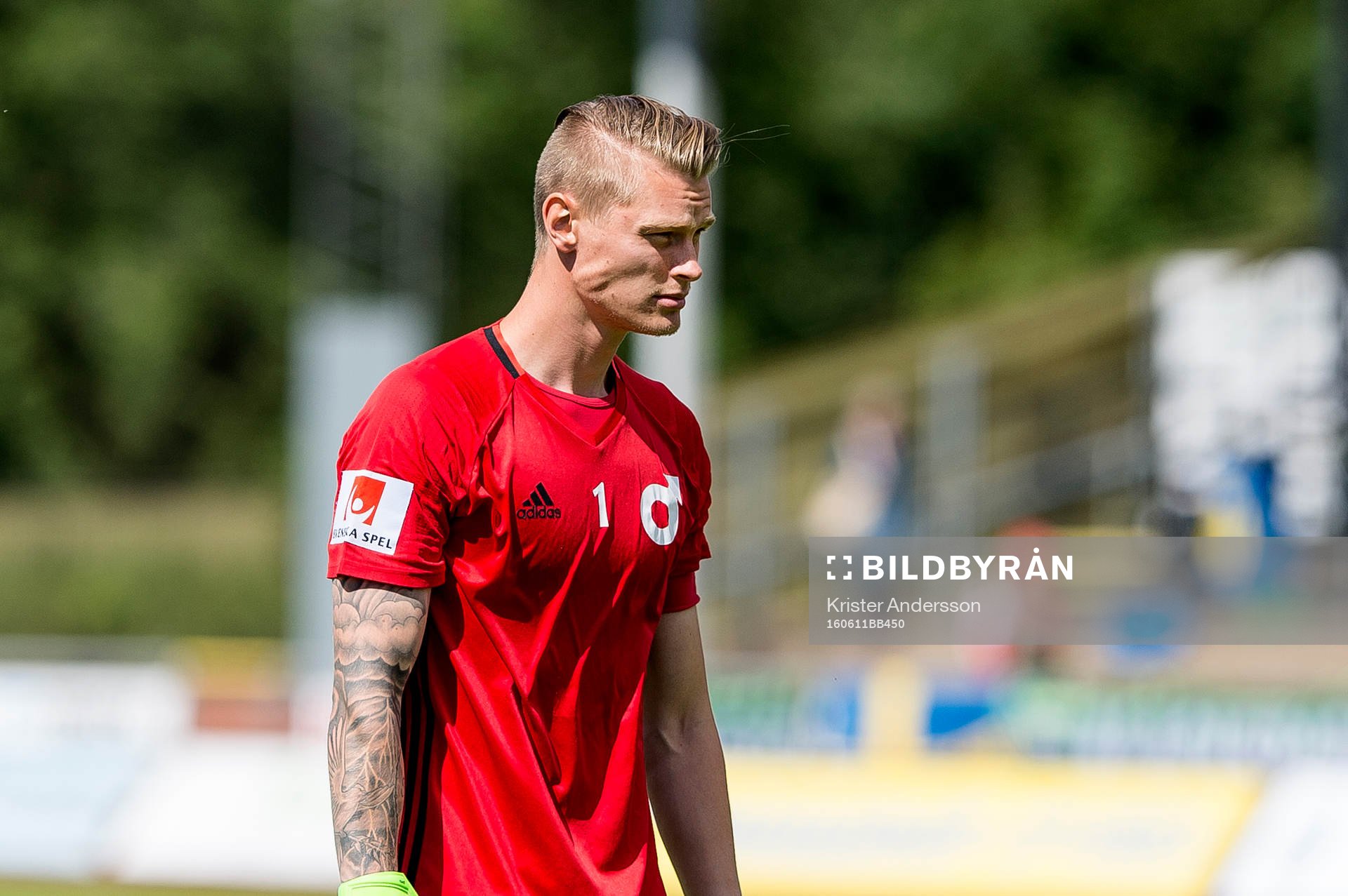 Degerfors målvakt Jesse Öst före fotbollsmatchen i