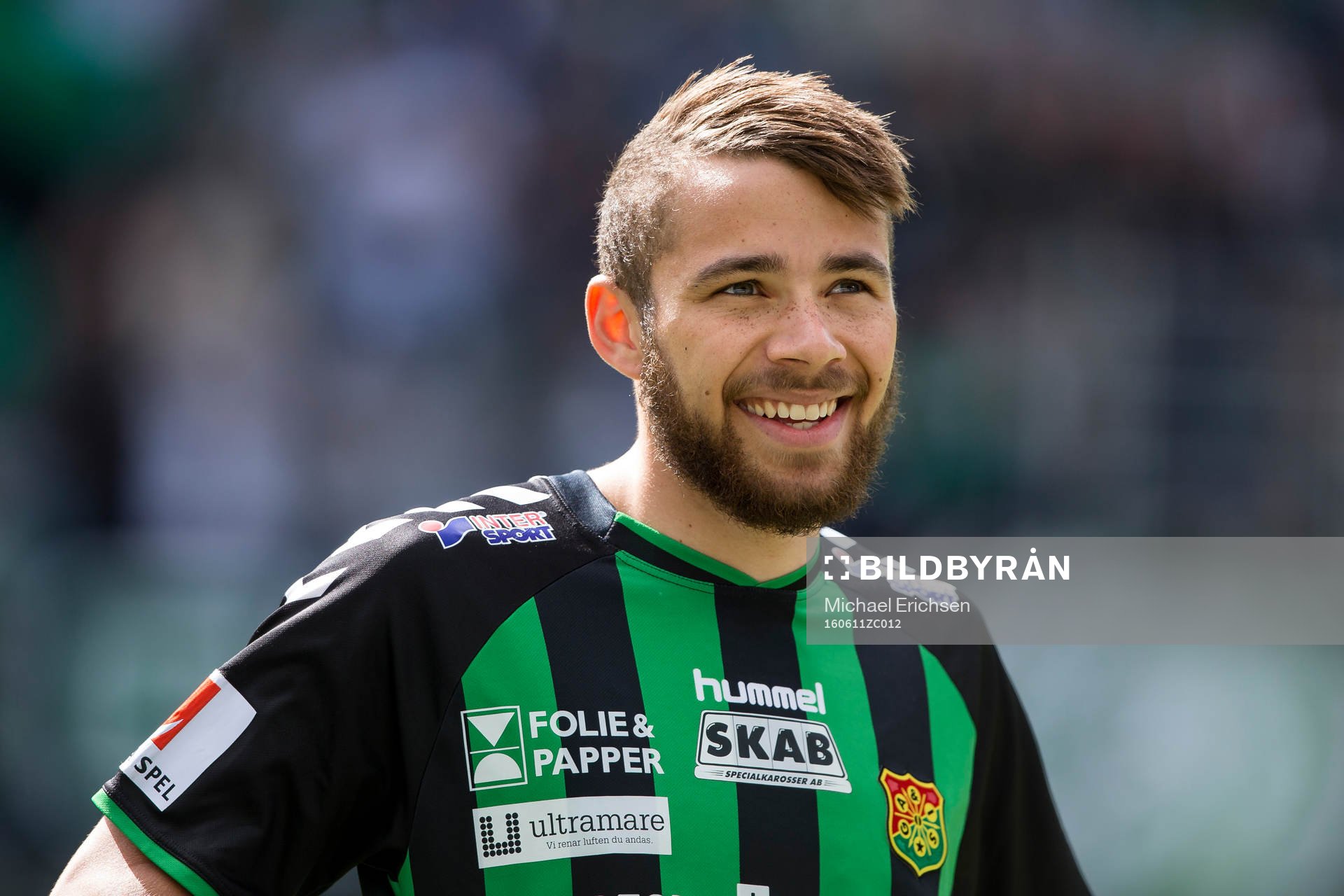 GAIS Malkolm Moenza innan fotbollsmatchen i Superettan