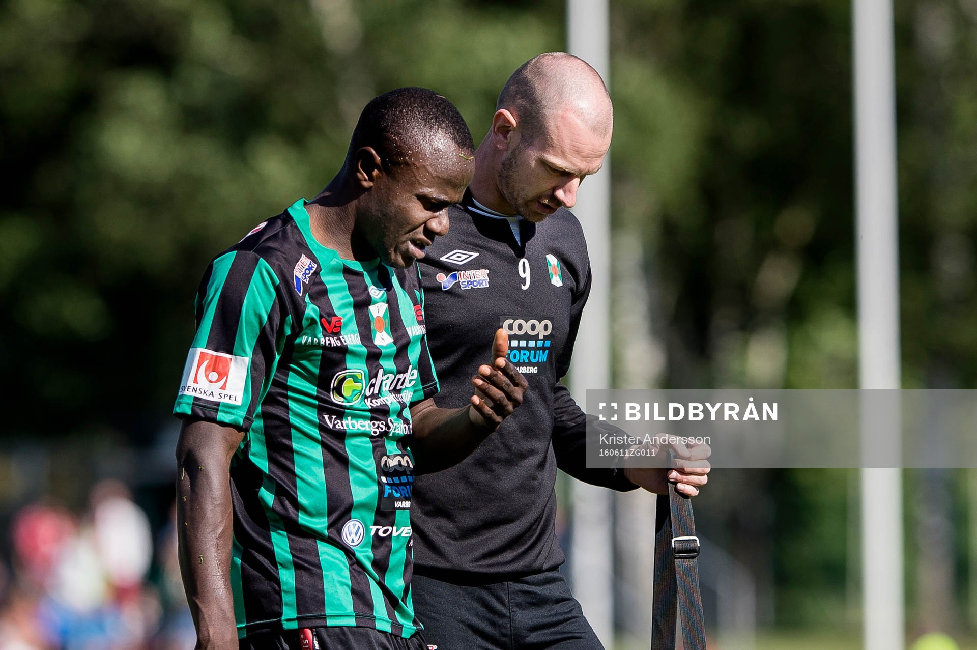 Varbergs Nsima Peter blir skadad och tvingas utgå