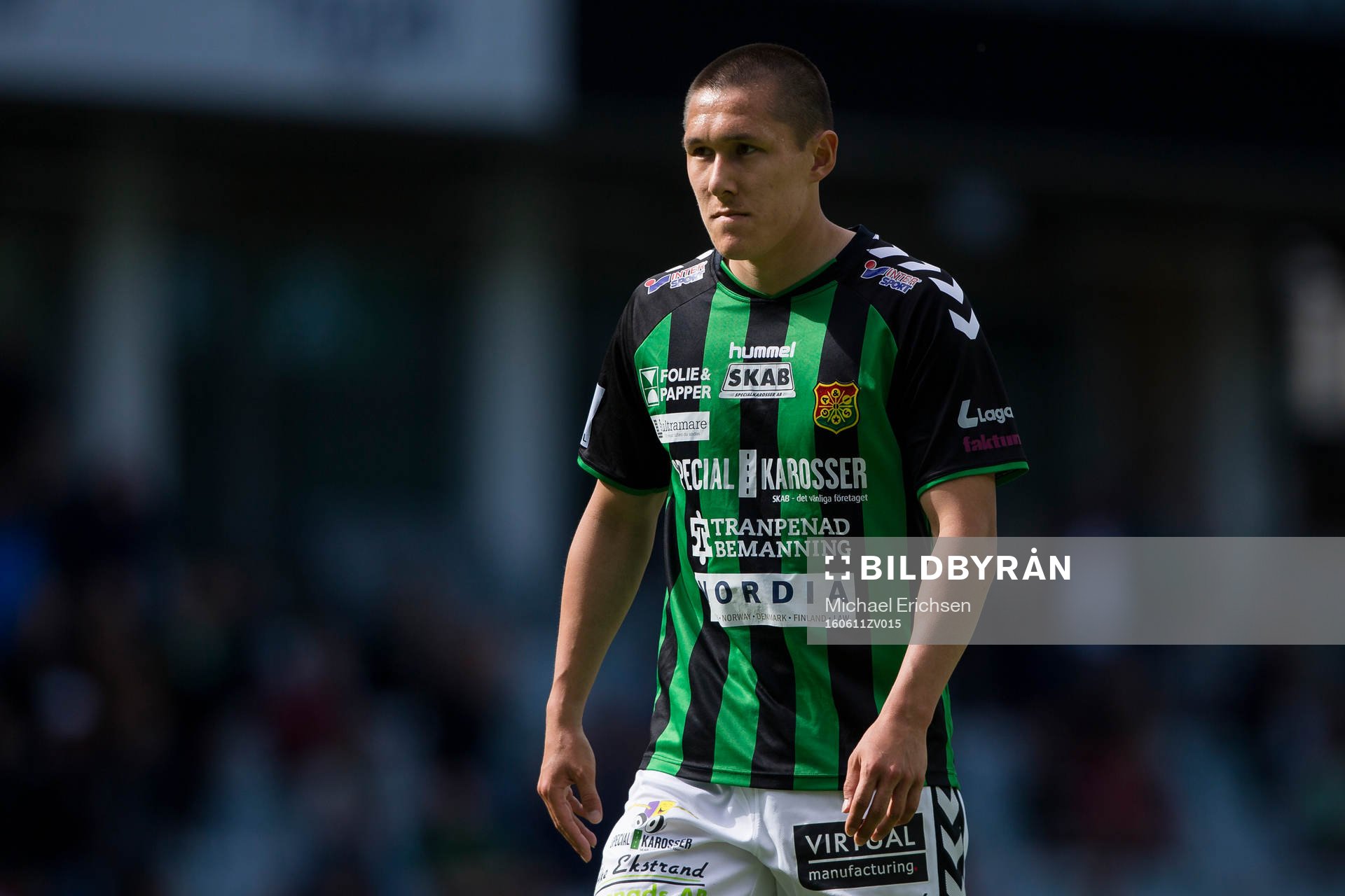 GAIS Johan Ramhorn under fotbollsmatchen i Superettan mellan GAIS och Sirius den 11 juni 2016 i Göteborg.