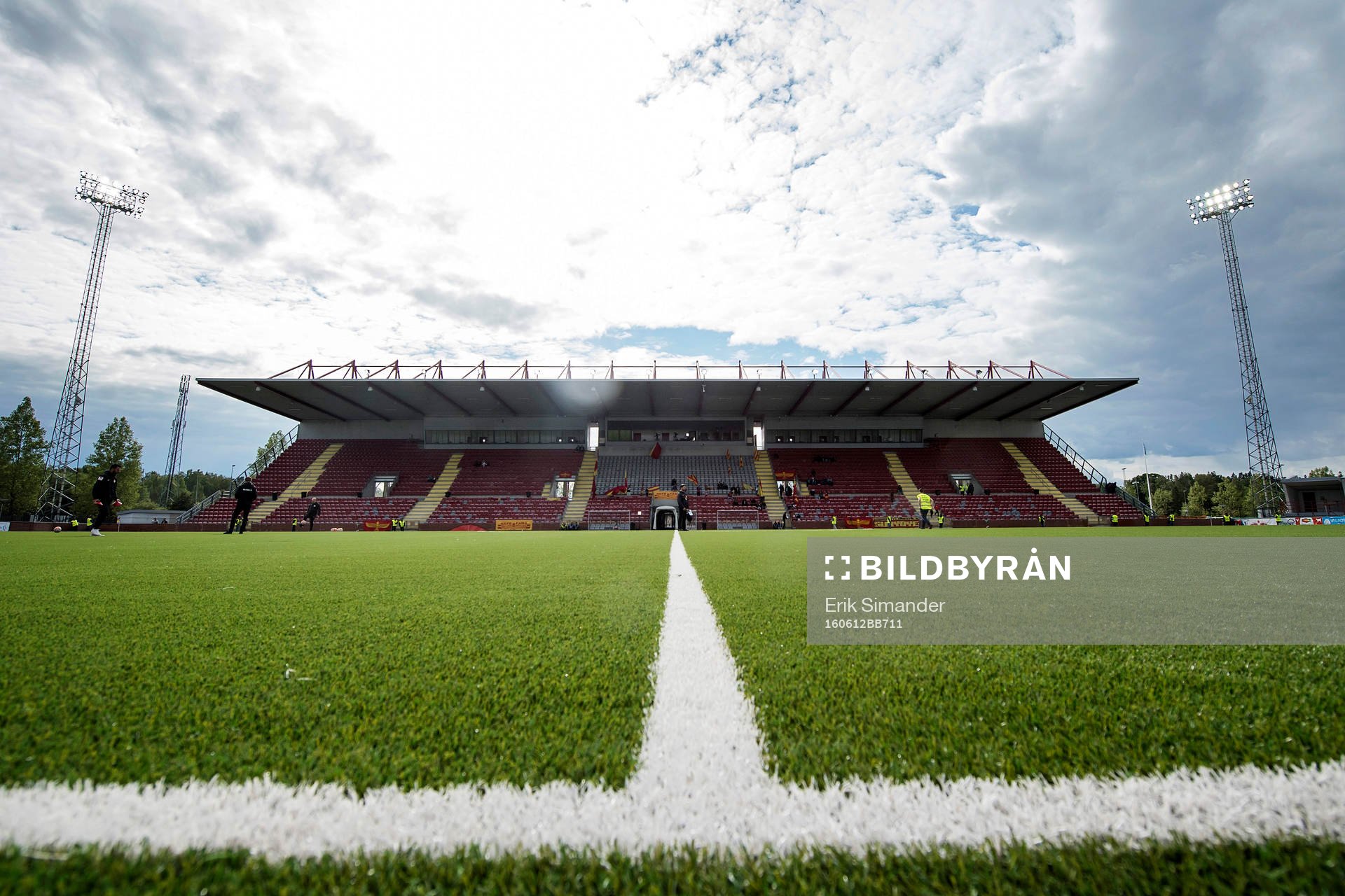 Generell vy över läktaren inne på Södertälje Fotbollsarena inför fotbollsmatchen i Superettan mellan Syrianska och Dalkurd den 12 juni 2016 i Stockholm.