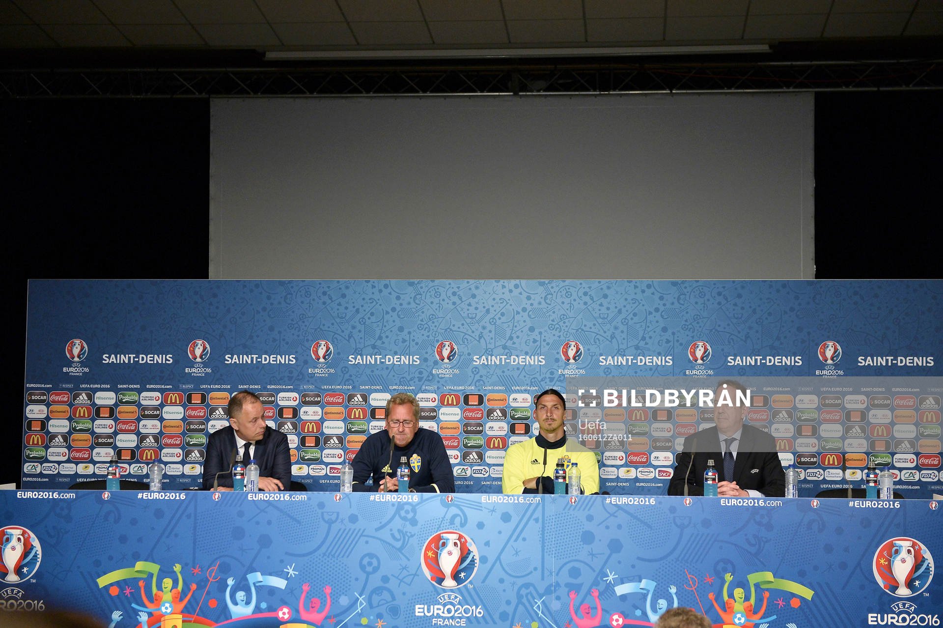 Sveriges förbundskapten Erik Hamrén och Zlatan
