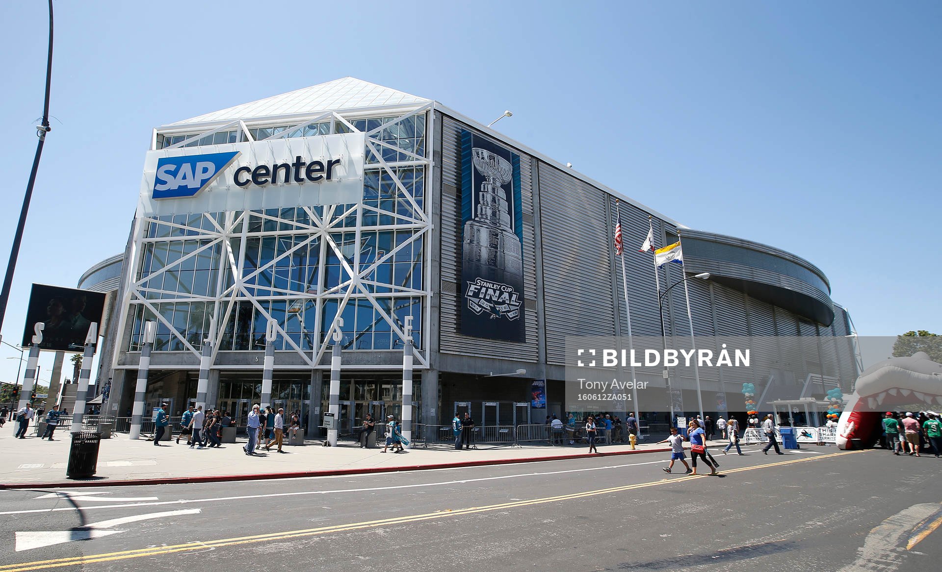 In front od SAP Center