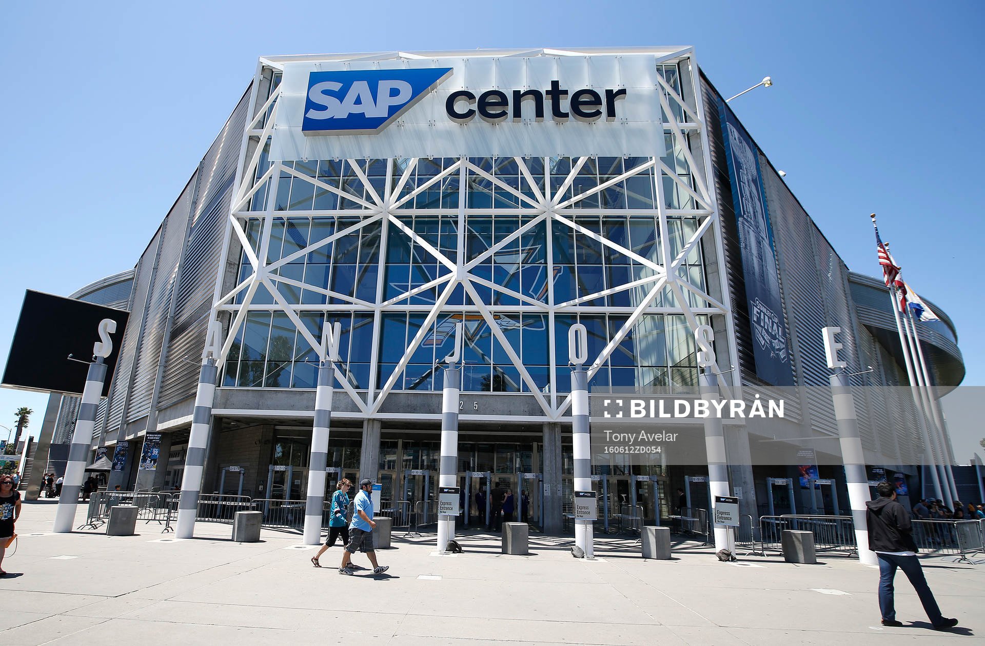 In front od SAP Center