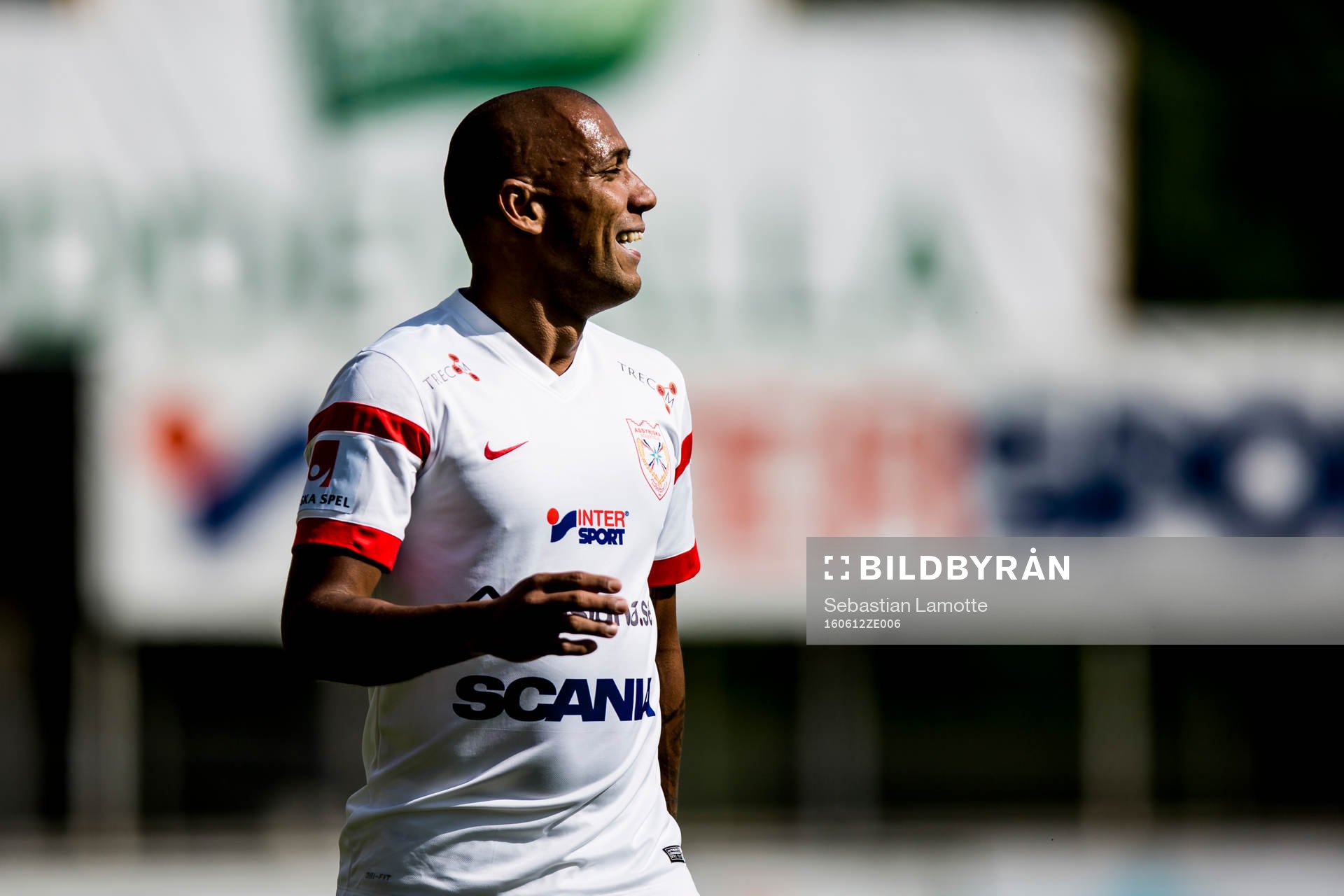 Assyriskas Alessandro Pereira under fotbollsmatchen i Superettan mellan Ljungskile och Assyriska den 12 juni 2016 i Ljungskile.