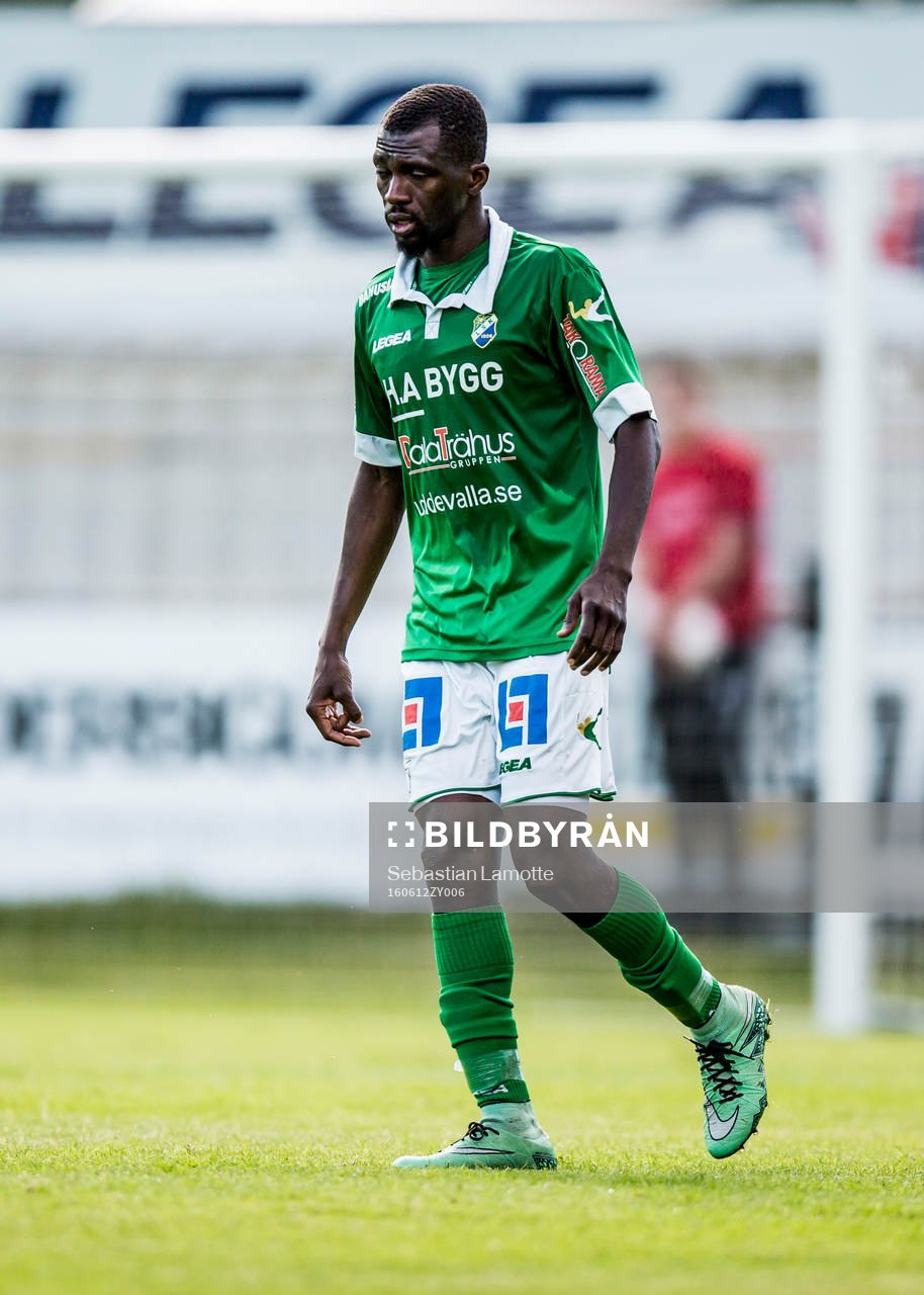 Ljungskiles Yussif Chibsah under fotbollsmatchen i Superettan mellan Ljungskile och Assyriska den 12 juni 2016 i Ljungskile.