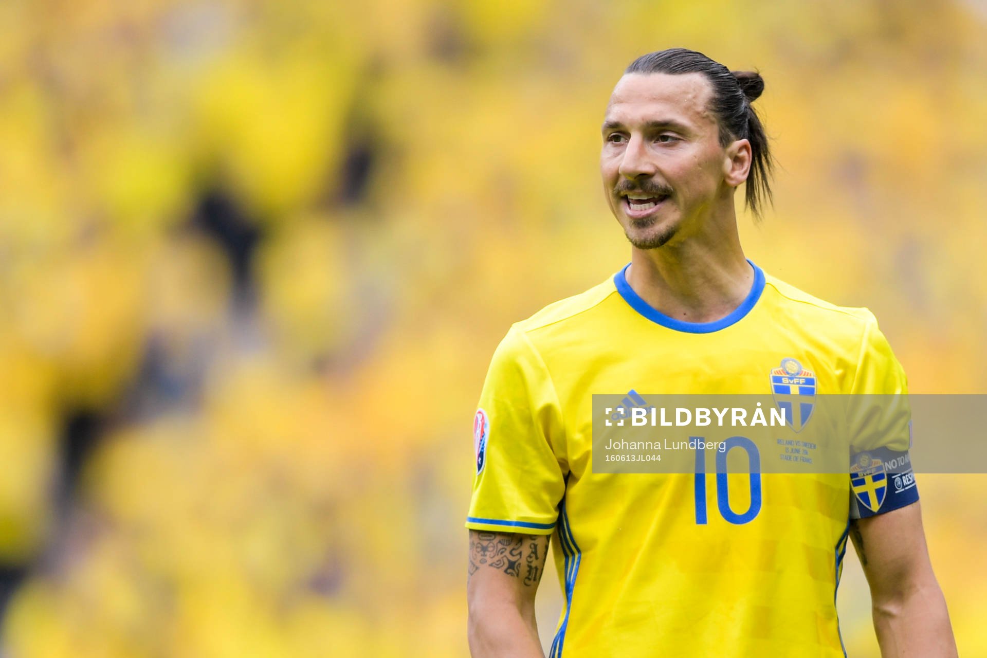 Sveriges Zlatan Ibrahimovic i fotbollsmatchen mellan Irland
