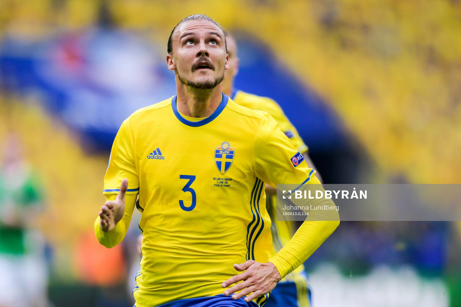 Sveriges Erik Johansson i fotbollsmatchen mellan Irland och