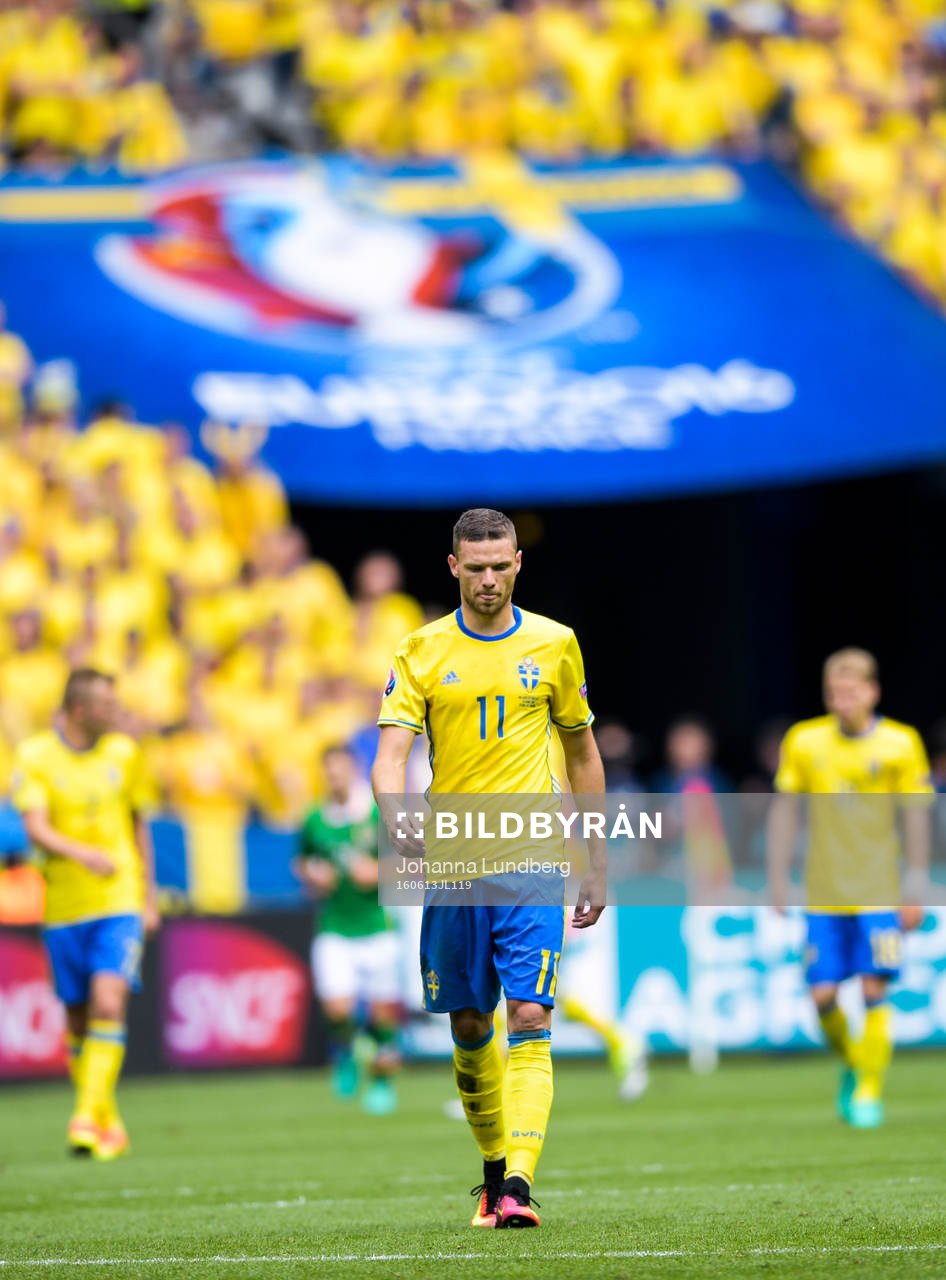 Sveriges Marcus Berg deppar i fotbollsmatchen mellan Irland