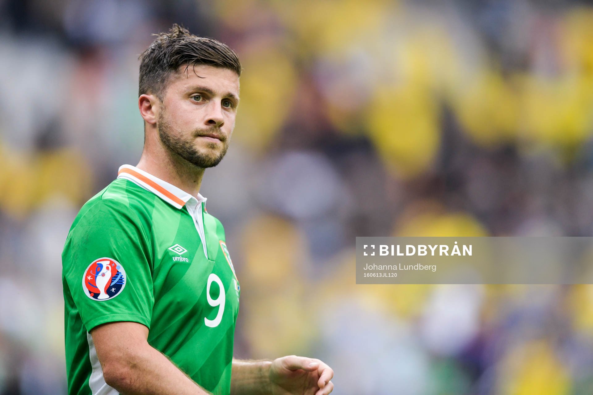 Irlands Shane Long i fotbollsmatchen mellan Irland och