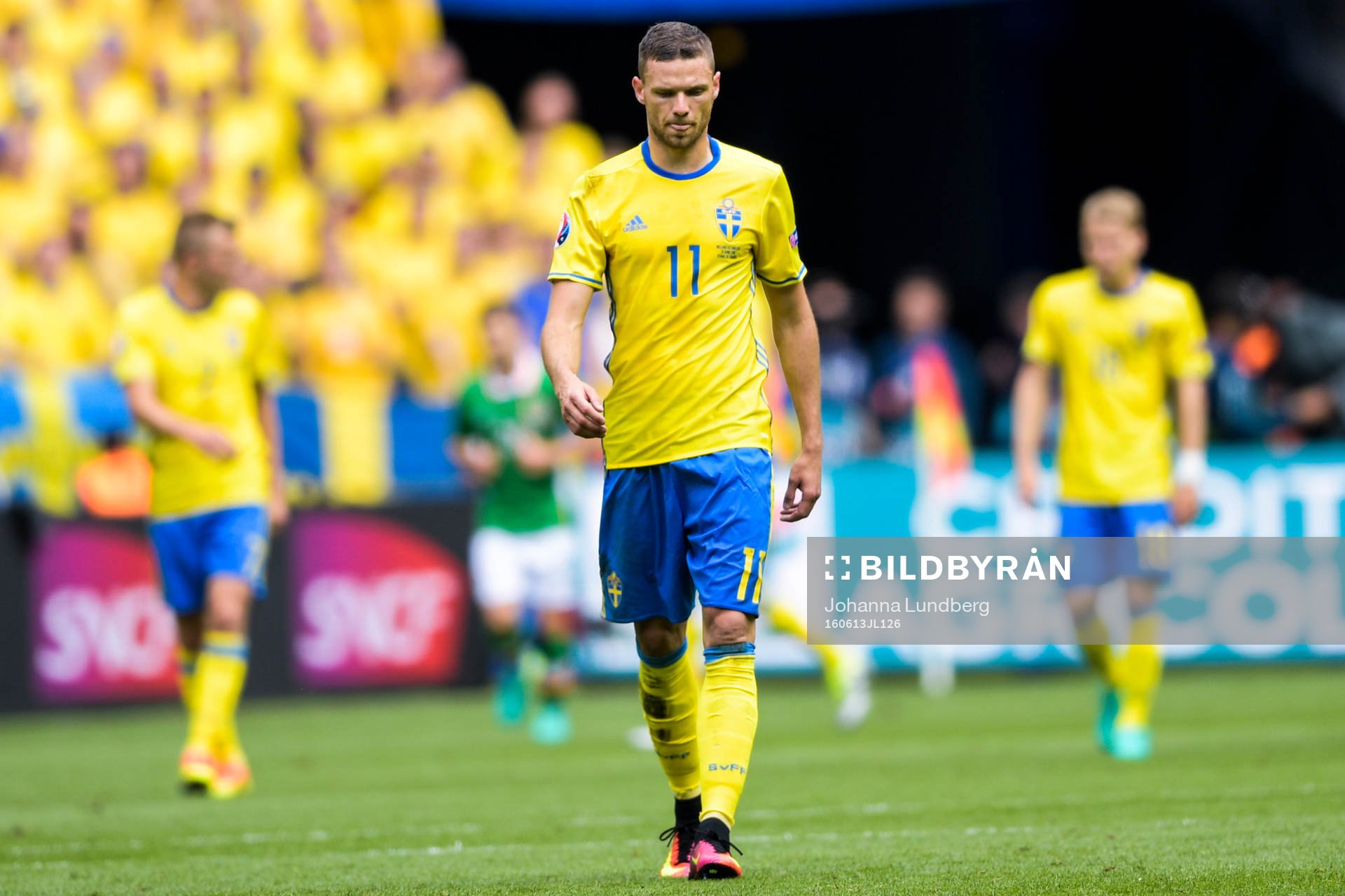 Sveriges Marcus Berg deppar i fotbollsmatchen mellan Irland