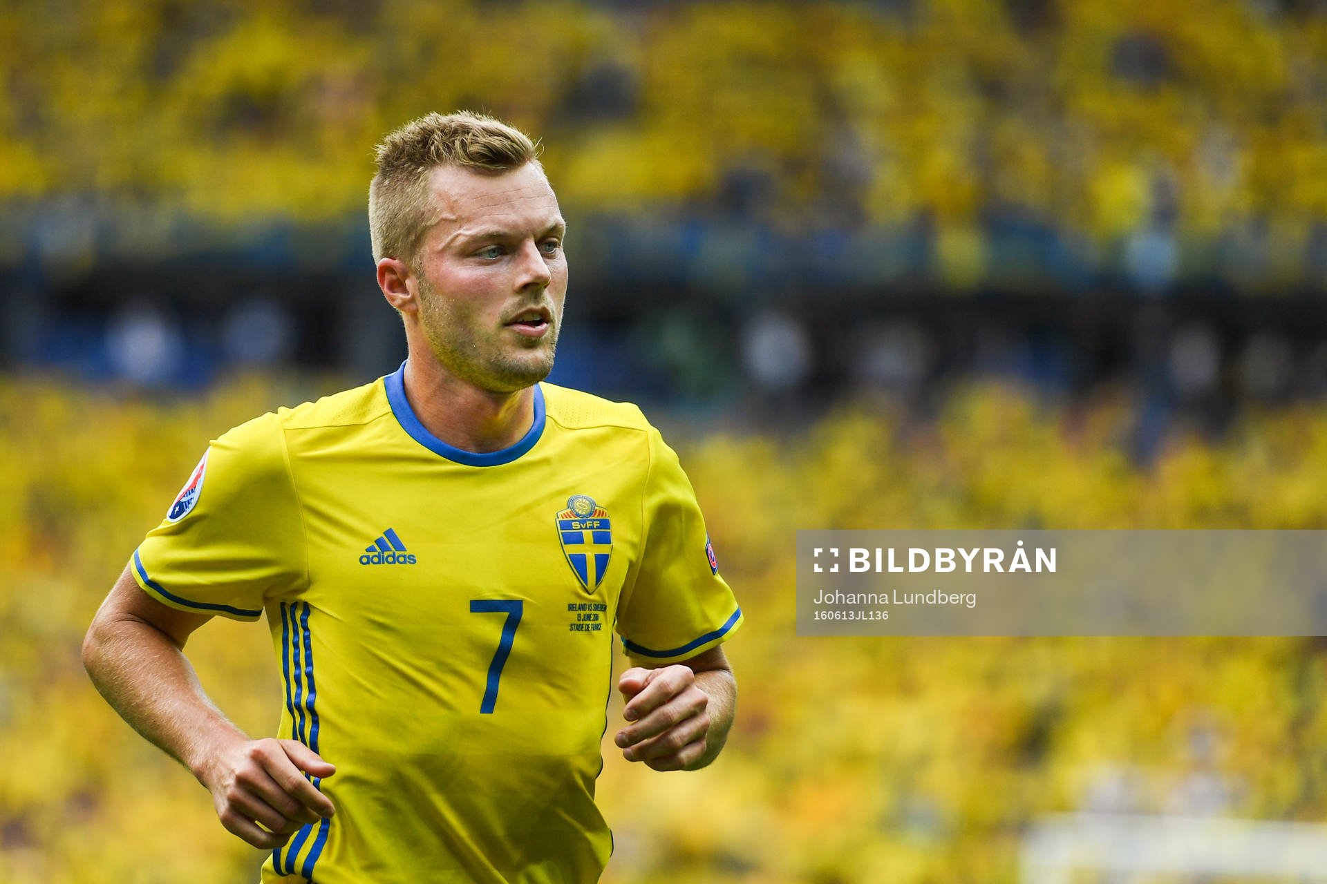 Sveriges Sebastian Larsson i fotbollsmatchen mellan Irland