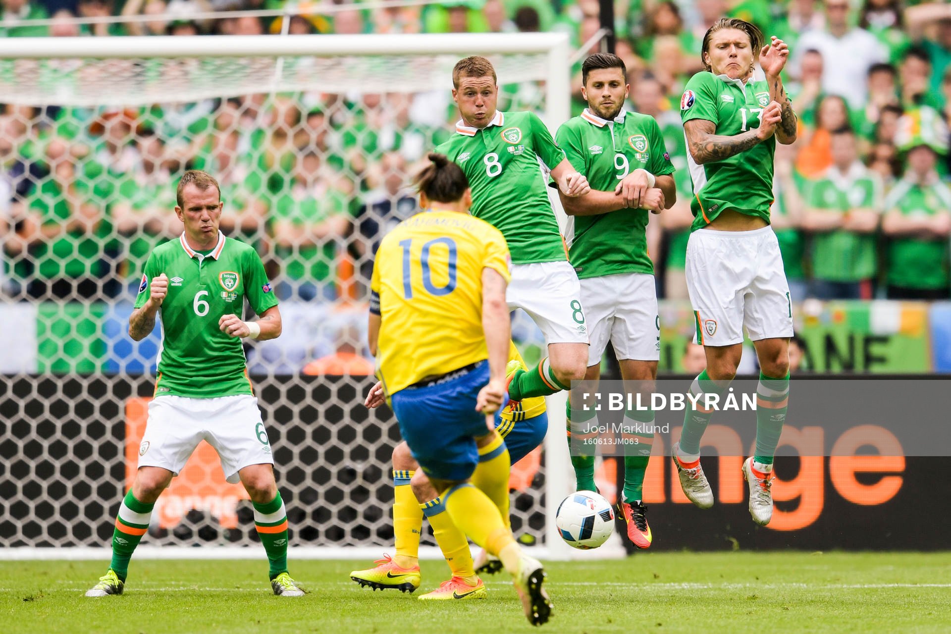 Irlands Glenn Whelan, James McCarthy, Shane Long och Jeff