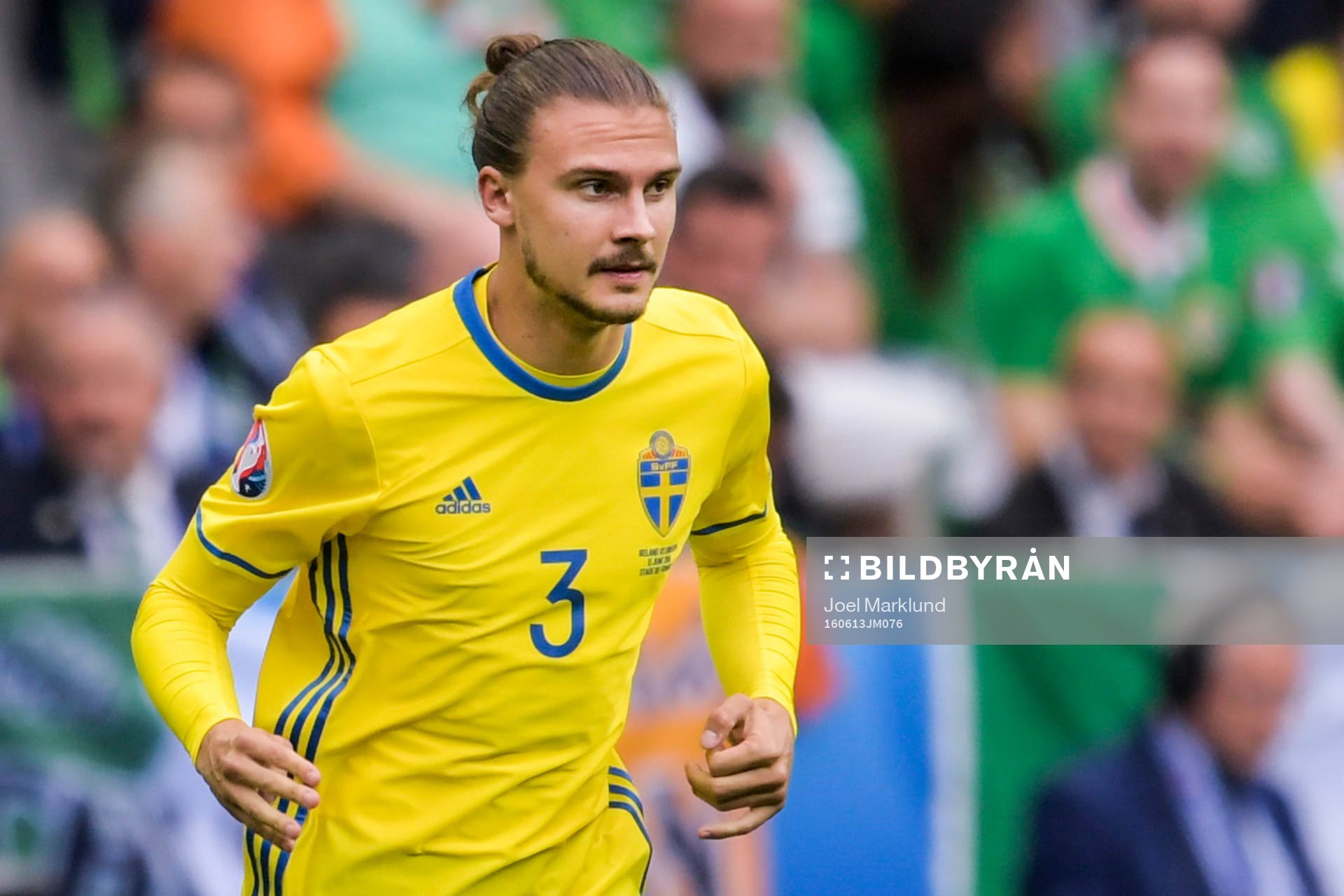 Sveriges Erik Johansson i fotbollsmatchen mellan Irland och