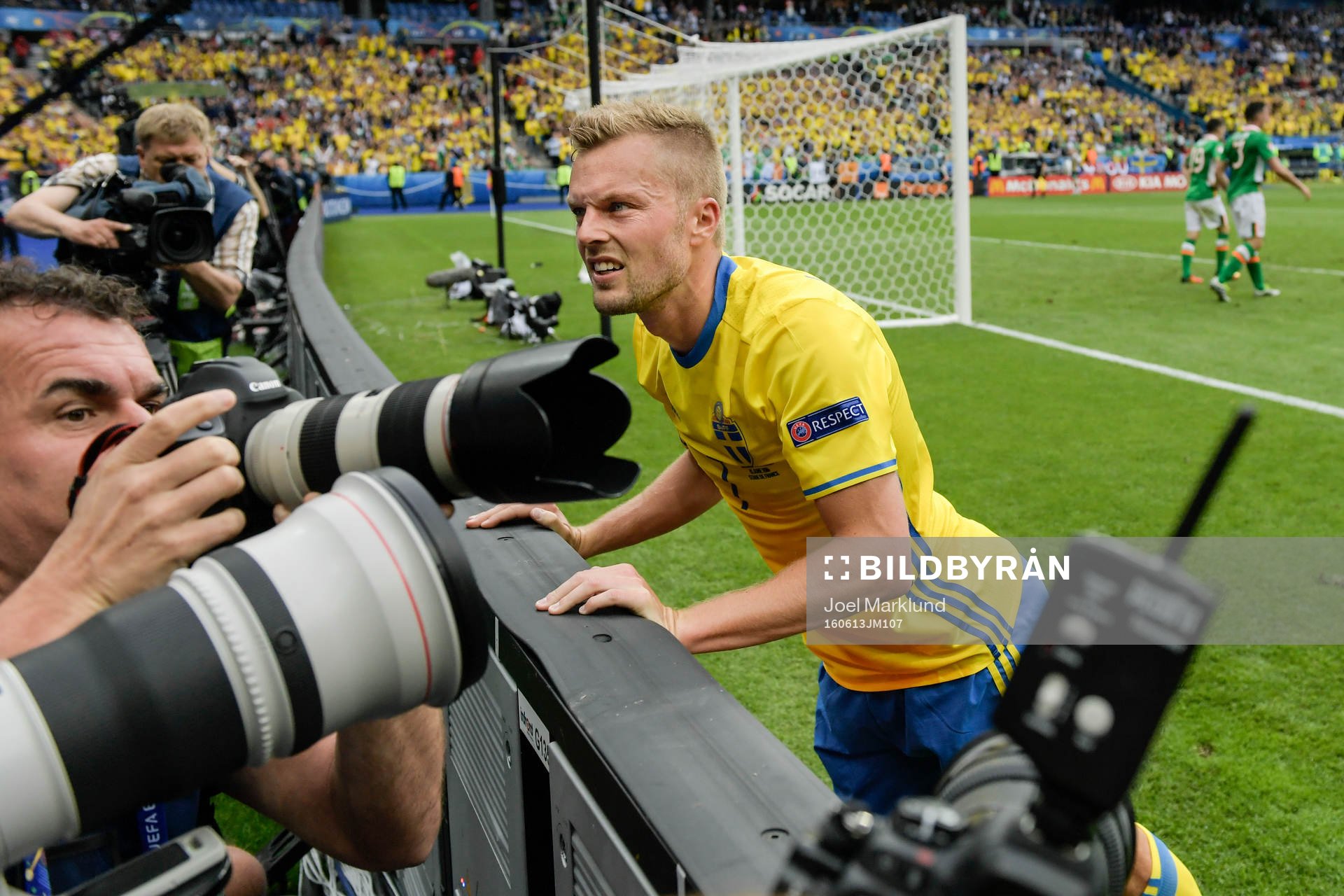 Sveriges Sebastian Larsson i fotbollsmatchen mellan Irland
