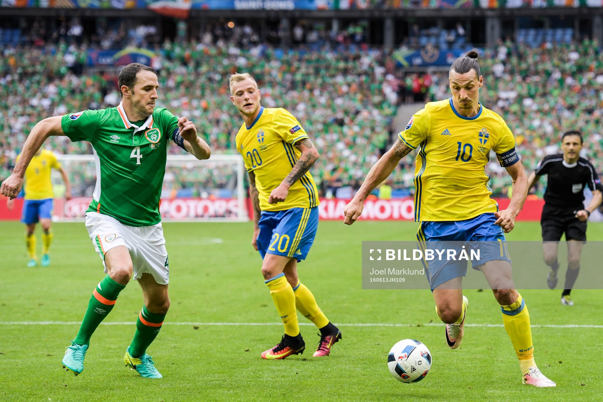 Irlands John O’Shea mot Sveriges John Guidetti och Zlatan