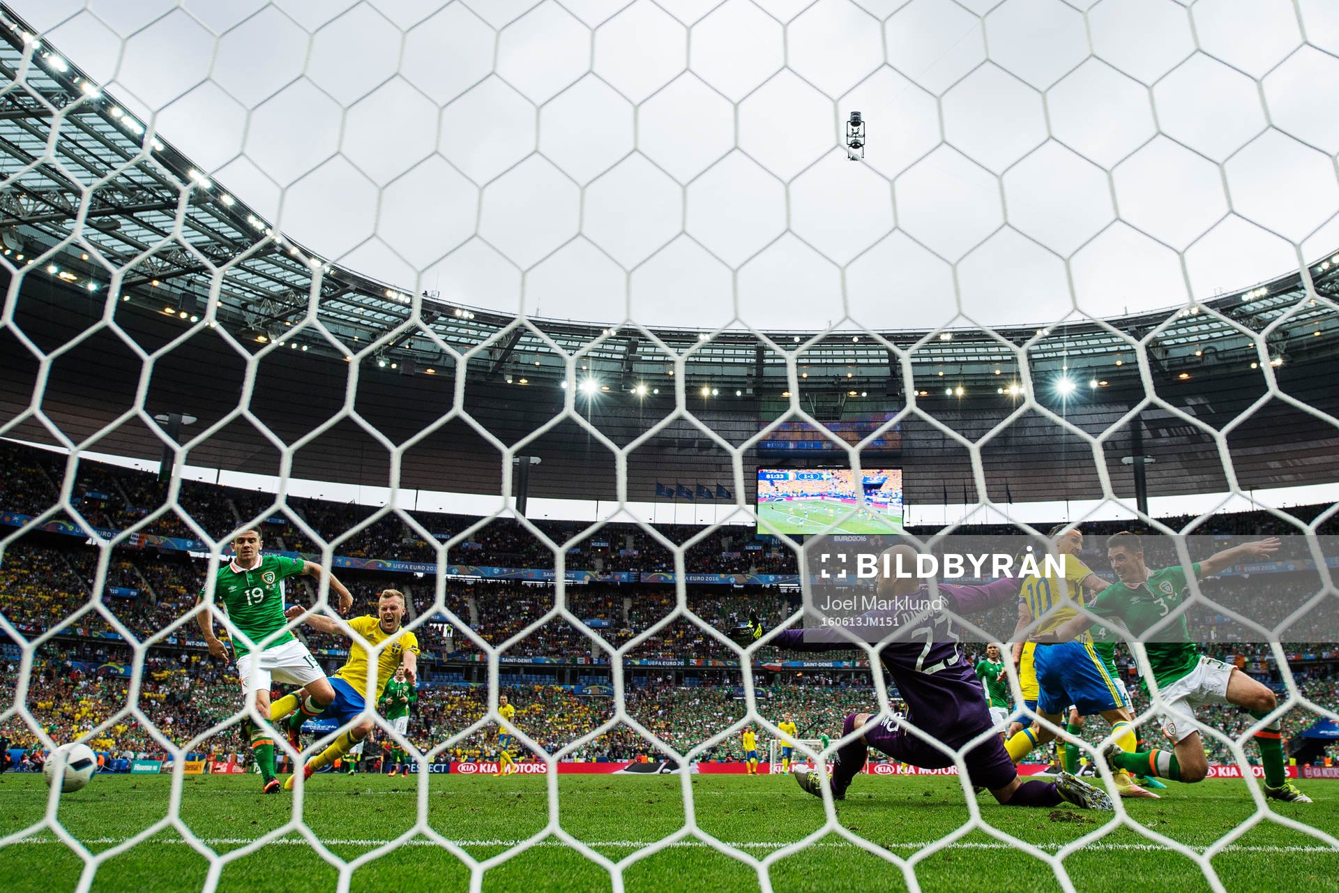 Irlands Robbie Brady, målvakt Darren Randolph och Ciaran