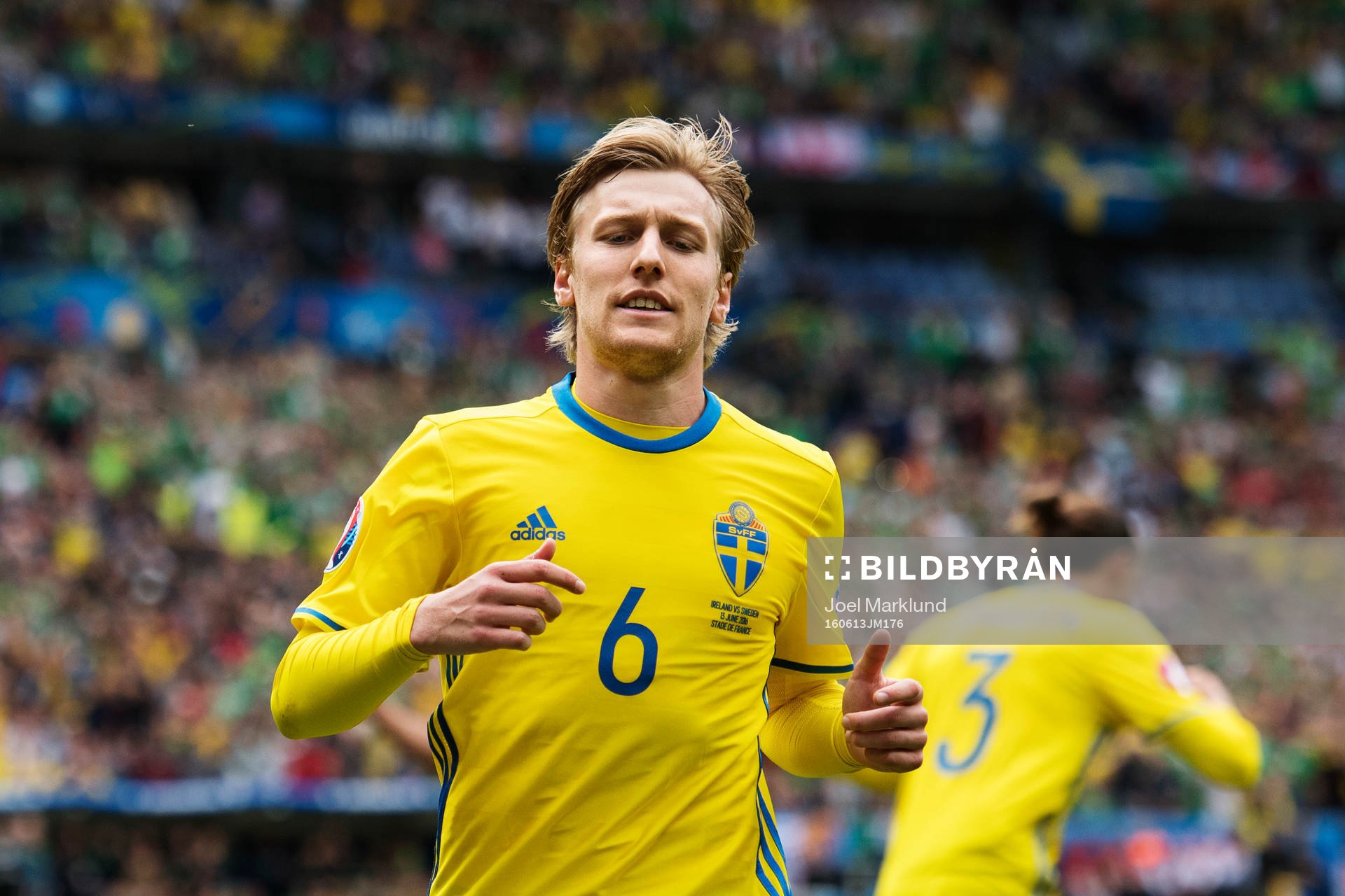 Sveriges Emil Forsberg i fotbollsmatchen mellan Irland och