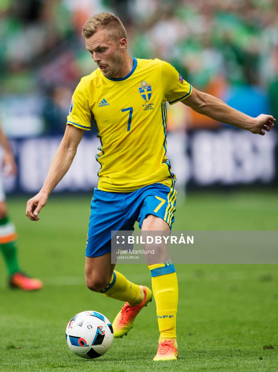 Sveriges Sebastian Larsson i fotbollsmatchen mellan Irland