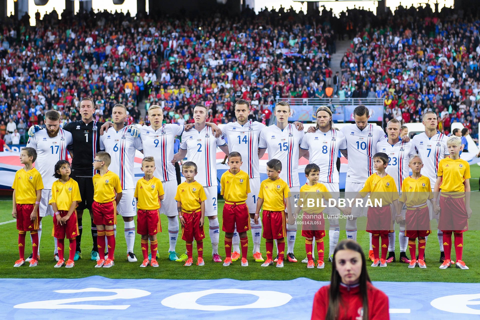 Islands startelva före fotbollsmatchen mellan Portugal och