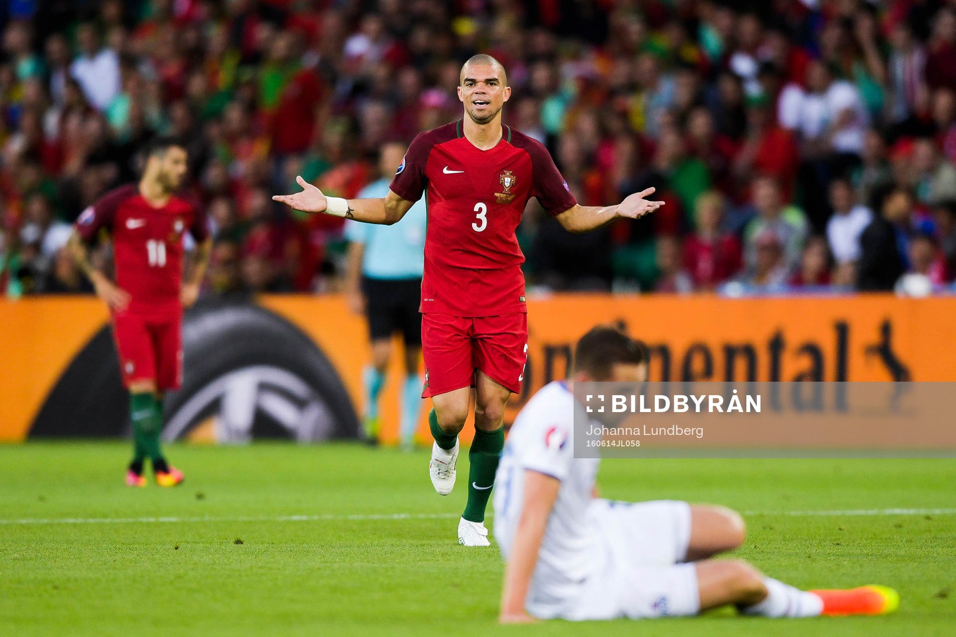 Portugals Pepe reagerar