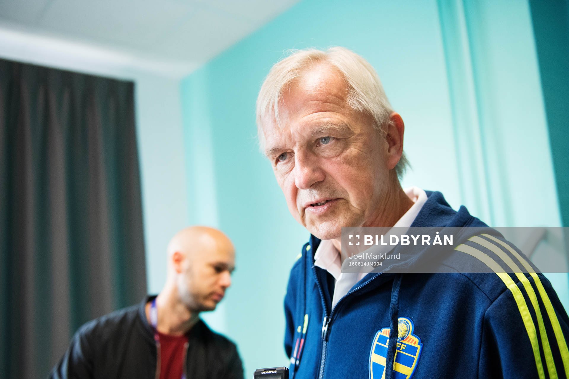 Landslagschef Lars Richt vid Sveriges fotbollslandslags pressträff under fotbolls-EM den 14 juni 2016 i Pornichet.