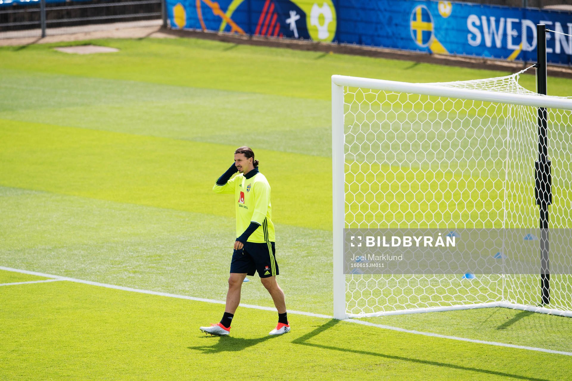 Zlatan Ibrahimovic på Sveriges fotbollslandslags träning