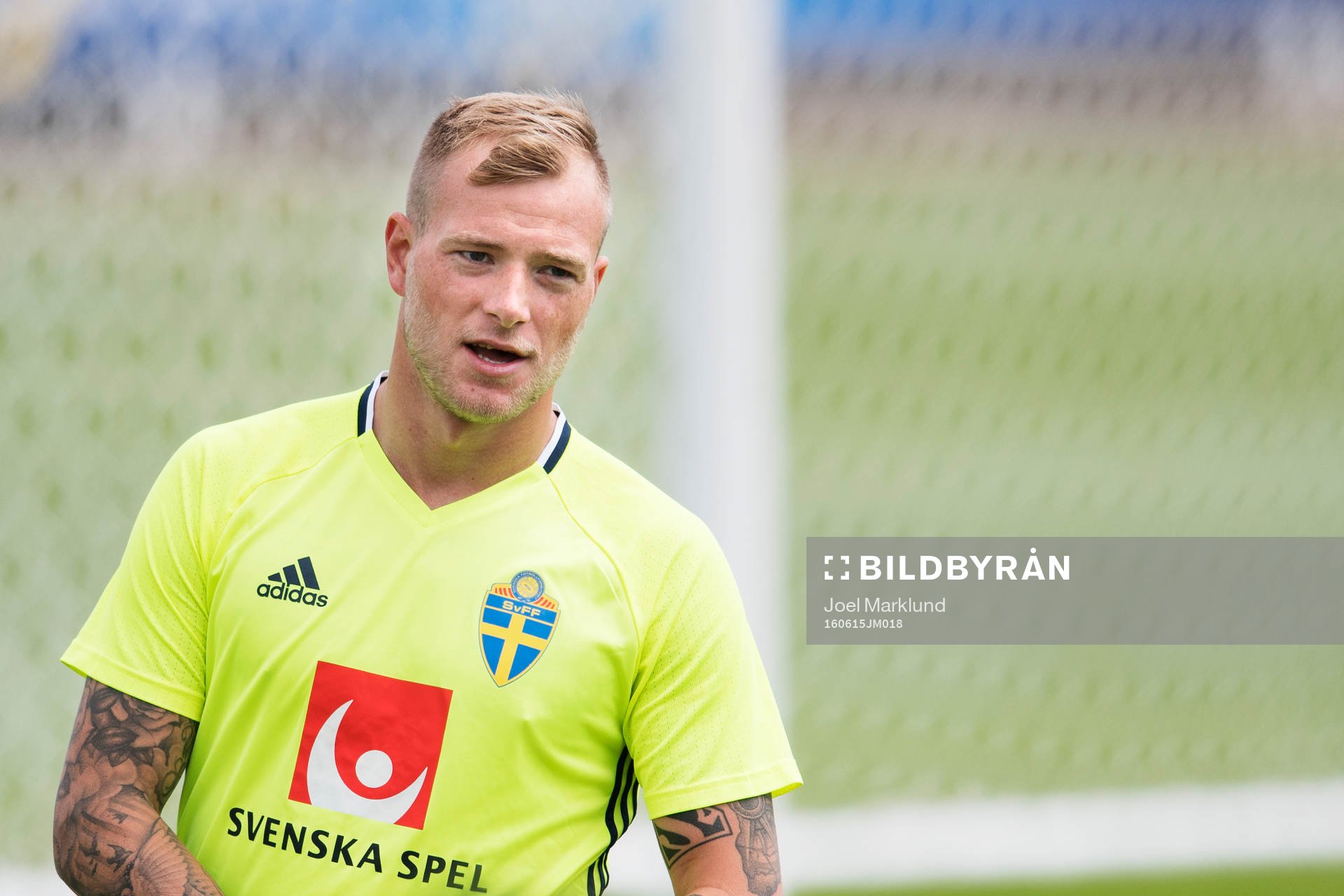 John Guidetti på Sveriges fotbollslandslags träning